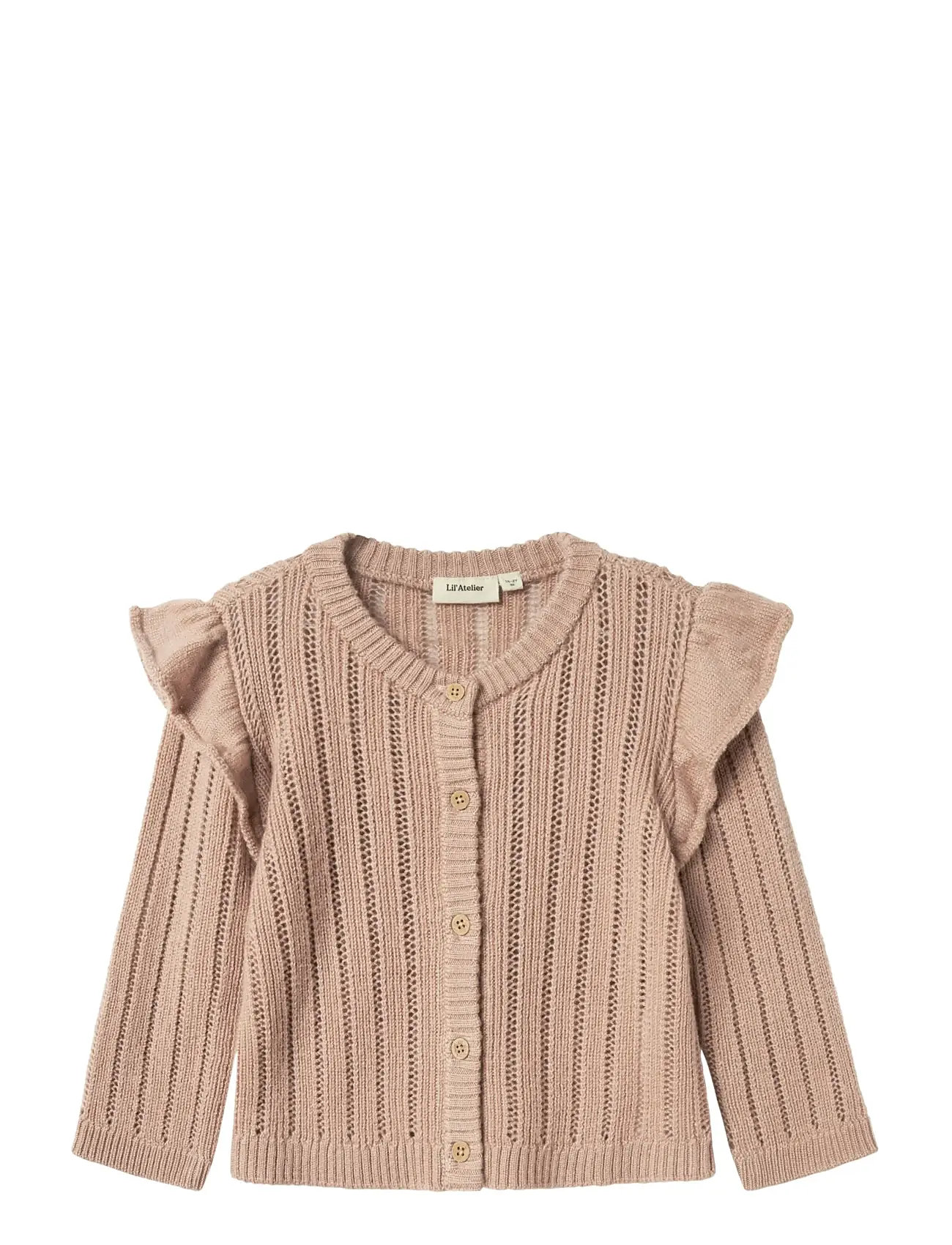 LIL'ATELIER Nmfnomo Wolle Ls Knit Card Lil Beige - 92 - Kinder