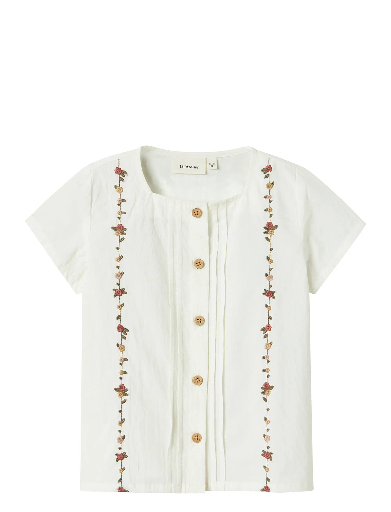 Lil'Atelier Nmfjolene Ss Loose Shirt Lil, 116, White, Skjorter > Kortærmede Shirts, Børn