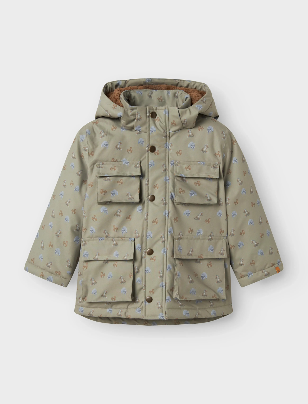 Lil'Atelier Nmmlasnow05 Jkt Aop Fo Lil, 86, Khaki green, Jakker Og Frakker > Parkajakker, Børn