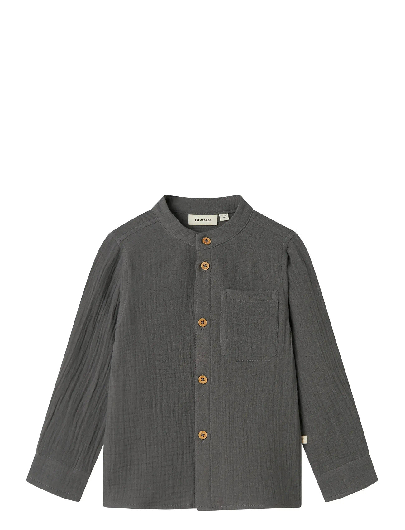 Lil'Atelier Nmmloros Ls Shirt Lil, 116, Brown, Skjorter > Kortærmede Shirts, Børn