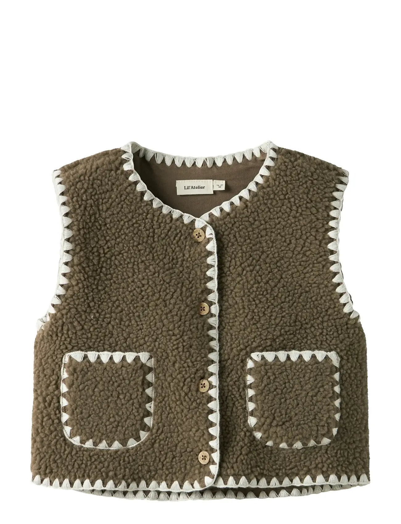 LIL'ATELIER Nmflajo Loose Vest Lil Khaki - 122-128 - Kinder