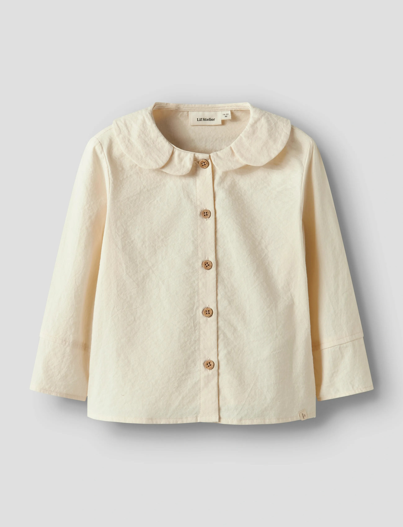Lil'Atelier Nmfrosito Ls Loose Shirt Lil, 92, Cream, Skjorter > Langærmede Shirts, Børn