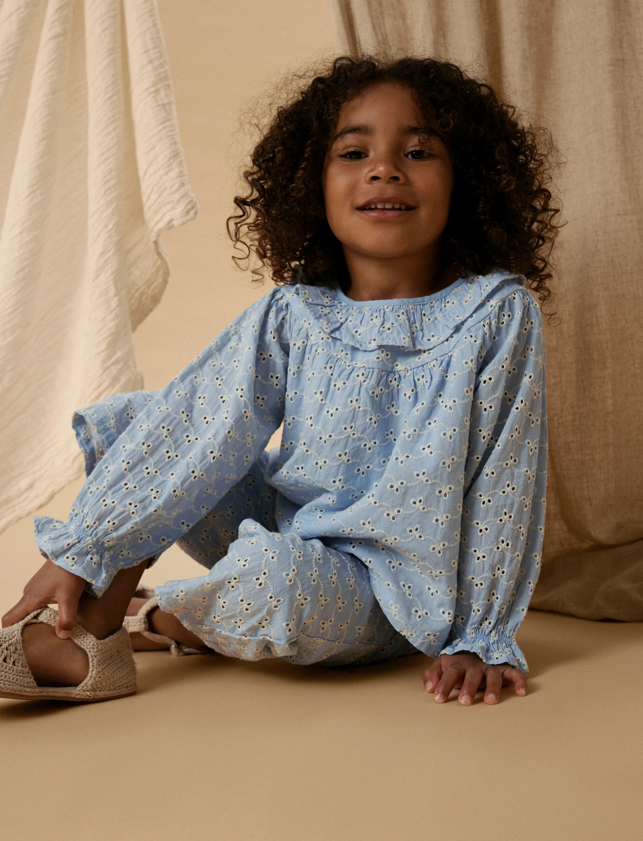 Lil'Atelier Nmftessie Ls Loose Shirt Lil, 104, Blue, Skjorter > Langærmede Shirts, Børn