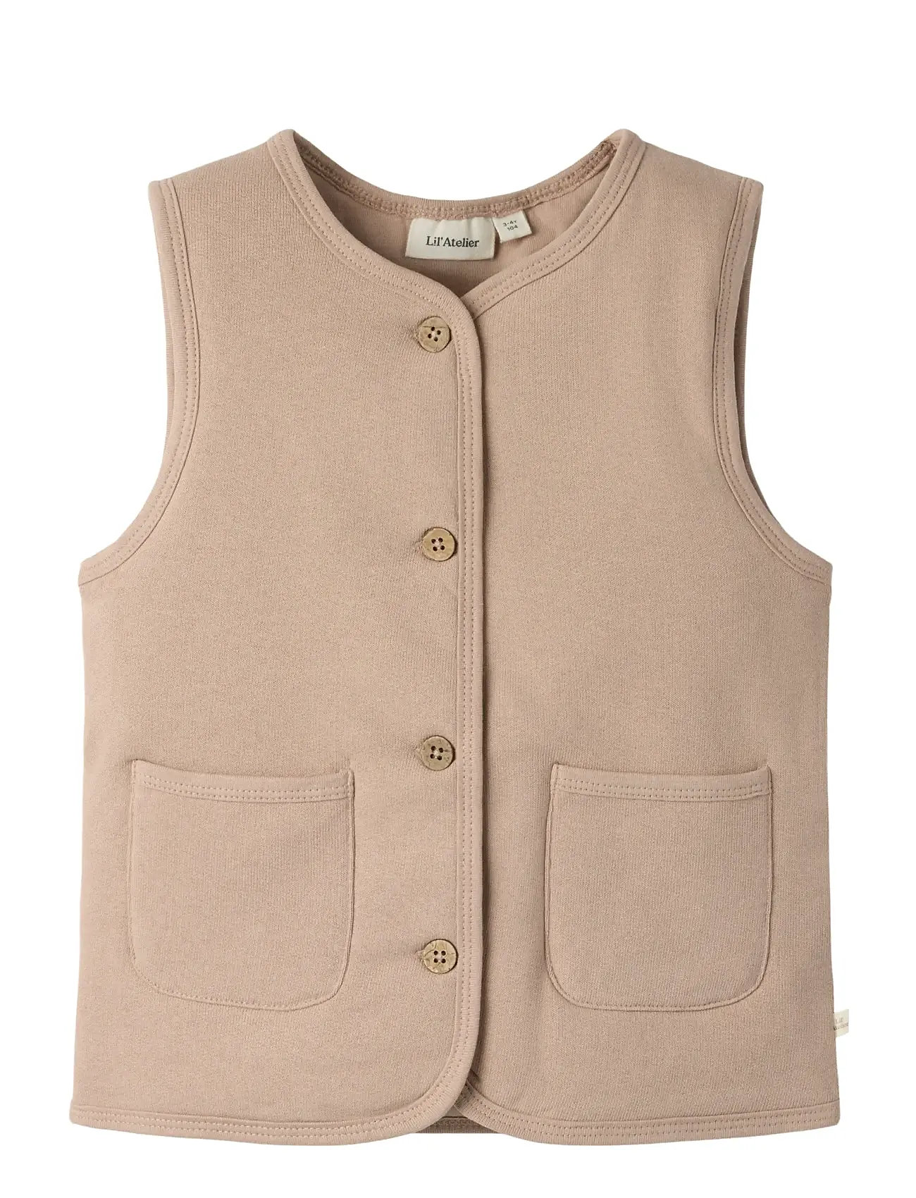 LIL'ATELIER Nmfjobo Tia Loose Sweat Vest Pad Lil Beige - 104 - Kinder