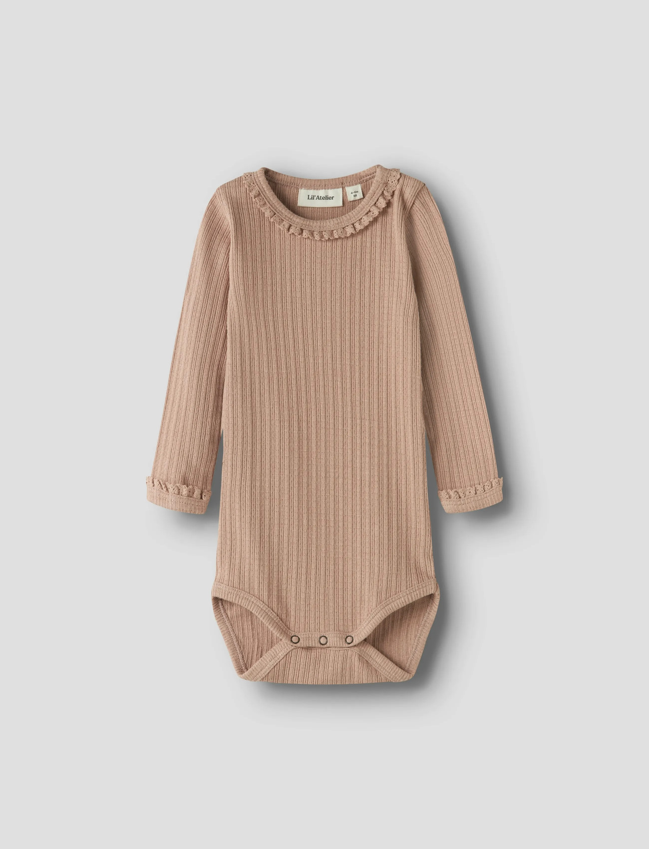 Lil'Atelier Nbfbabette Ls Slim Body Lil, 56, Beige, Bodys > Langærmede, Børn