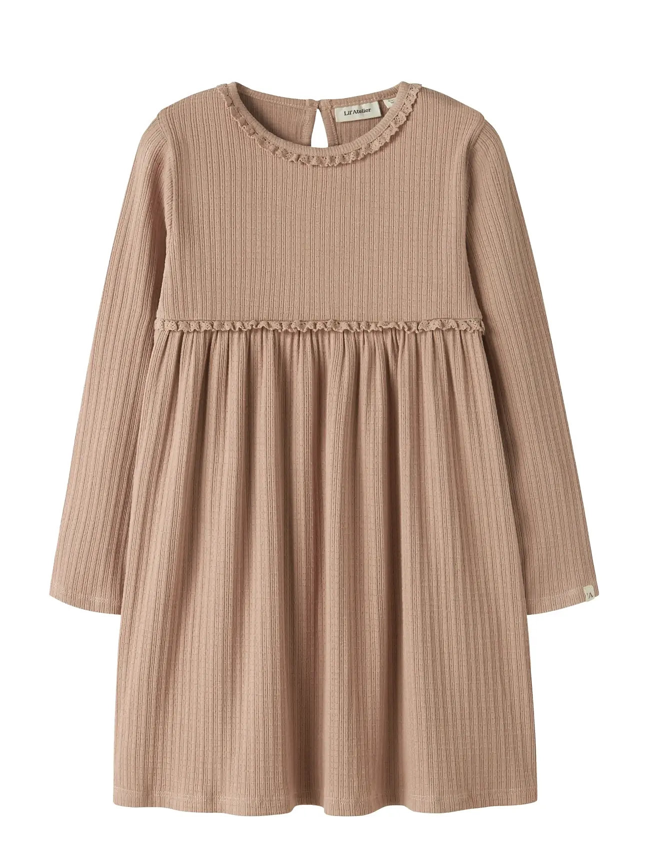 LIL'ATELIER Nmfbabette Ls Kleid Lil Beige - 98 - Kinder