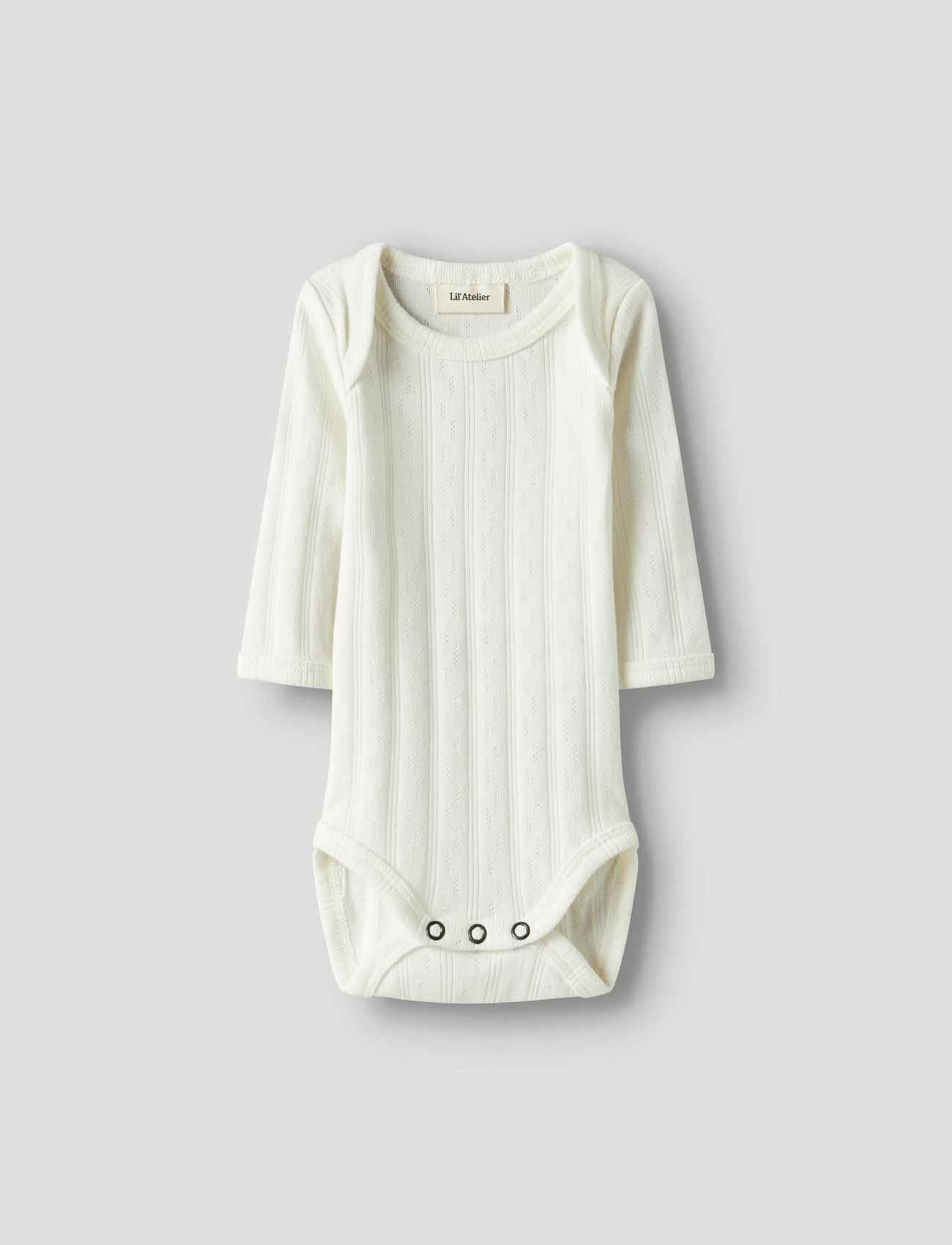 Lil'Atelier Nbnbob Ls Slim Body Lil, 80, White, Bodys > Langærmede, Børn