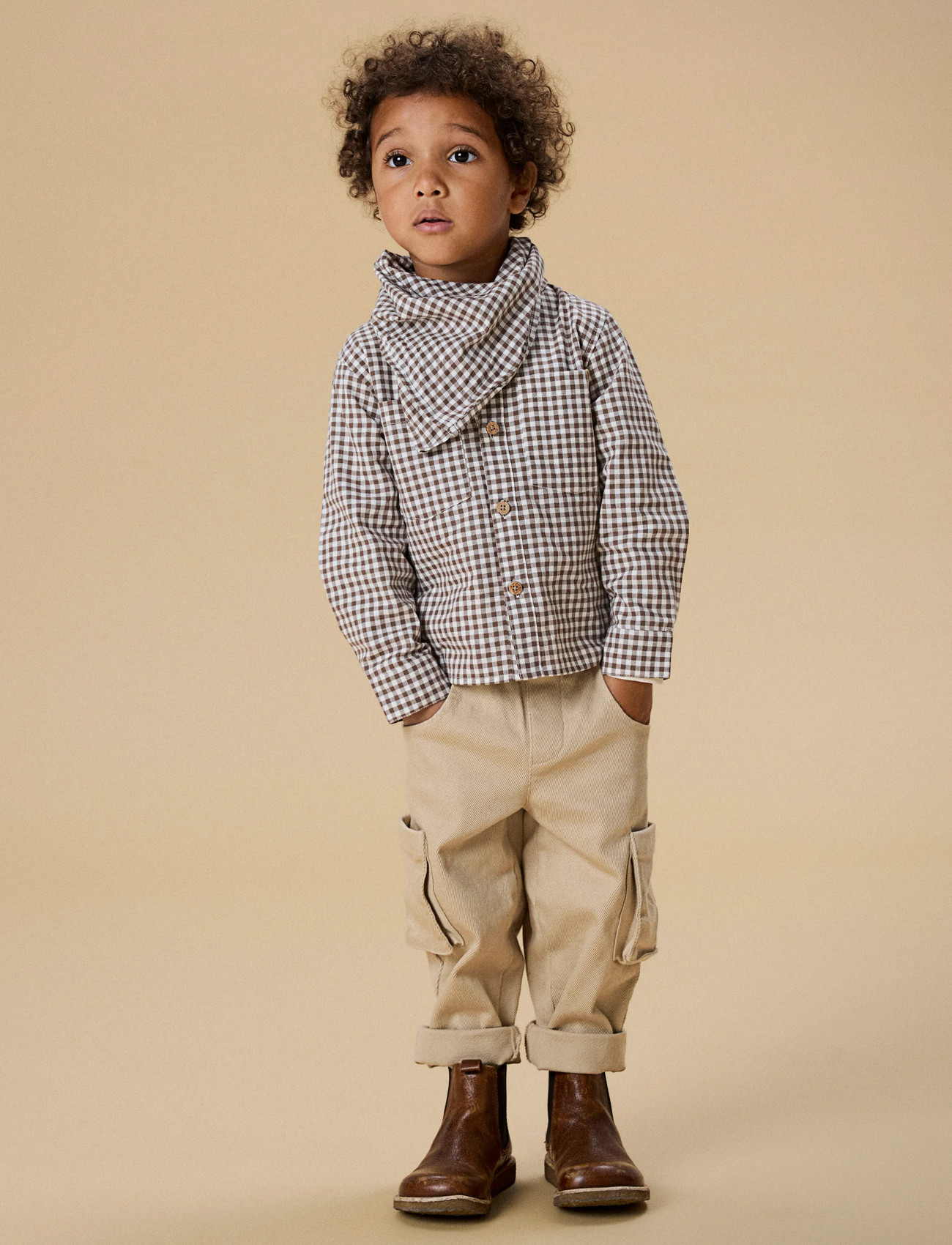 Lil'Atelier Nmmtallula Ls Shirt Lil, 116, Brown, Skjorter > Langærmede Shirts, Børn