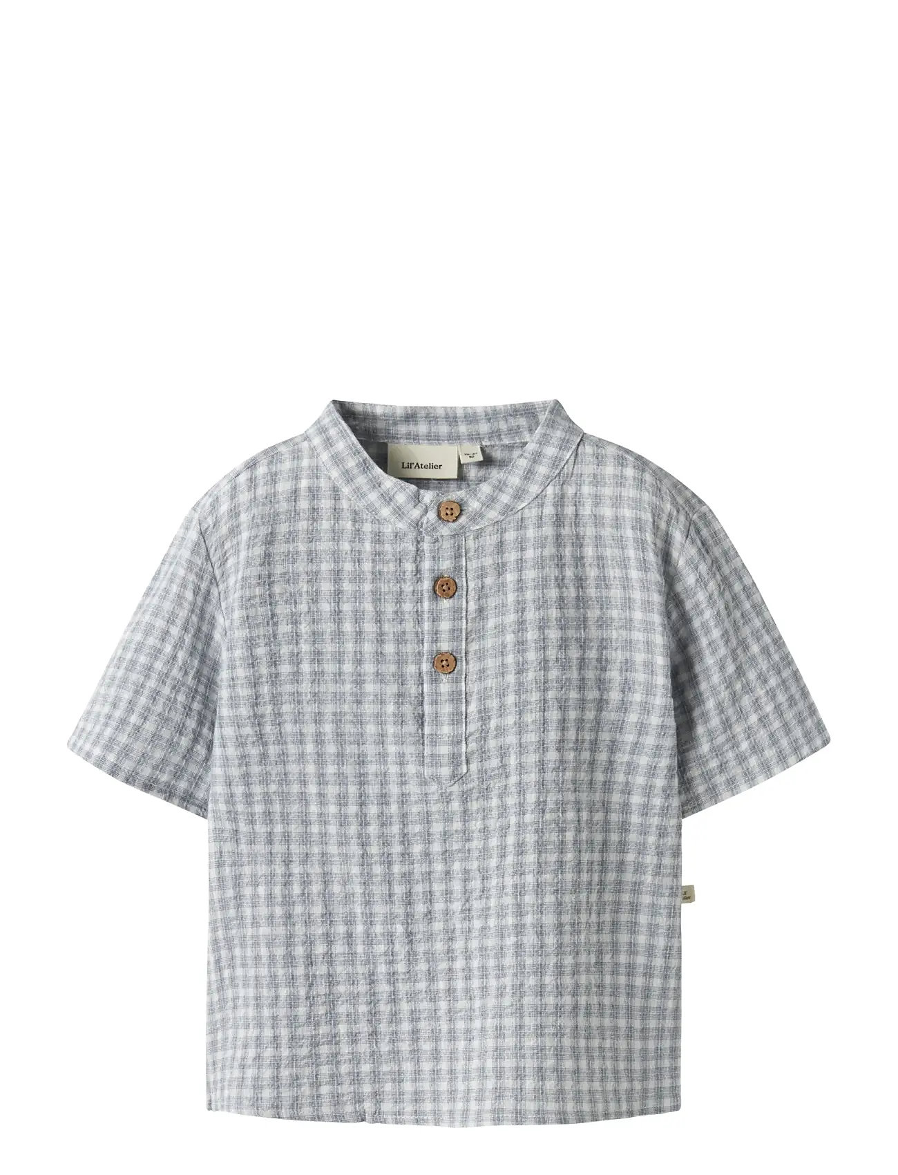 Lil'Atelier Nmmfrey Ss Loose Shirt Lil, 98, Blue, Skjorter > Kortærmede Shirts, Børn