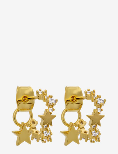 Petite Capella earrings - Crystal (Gold) - lanko formos auskarai - crystal