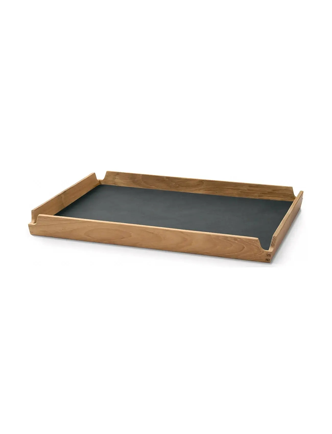 LIND DNA Teak Tray Square M Airy Nupo Anthracite/Teak, 36X28X3.5 cm, Black, Spisesteder Og Bordtilbehør > Bakker, Unisex