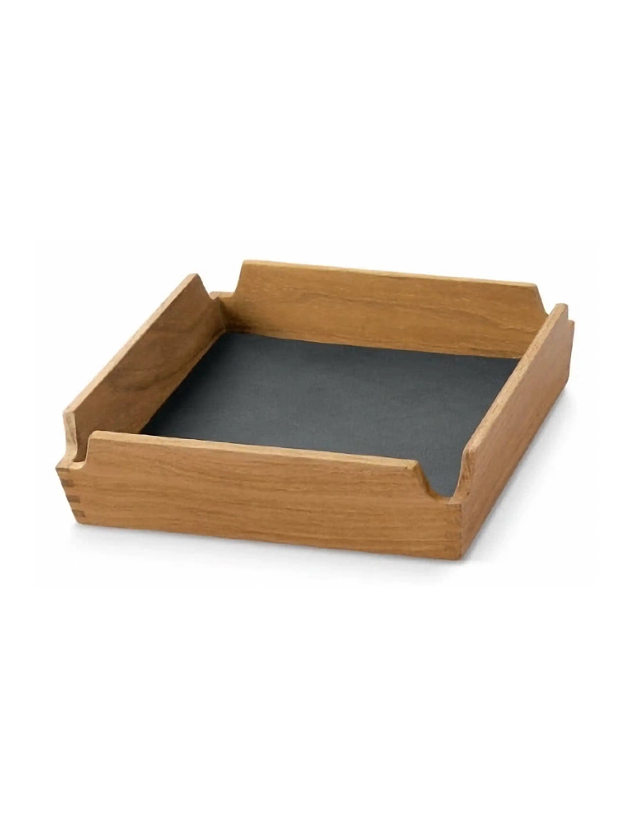 LIND DNA Teak Tray Square Mini Airy Nupo Anthracite/Teak, 18X18X4.5 cm, Black, Spisesteder Og Bordtilbehør > Bakker, Unisex