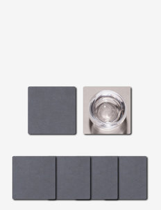4-Set Glass Mat Square Double - paliktņi - anthracite & light grey