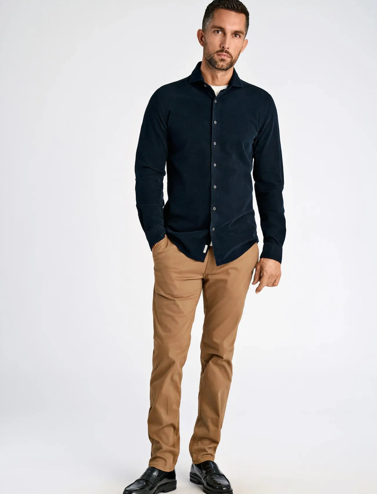 Lindbergh Black ?1927: Cashmere Touch Corduroy Shi, XL, Navy, Shirts > Corduroy Shirts, Herre