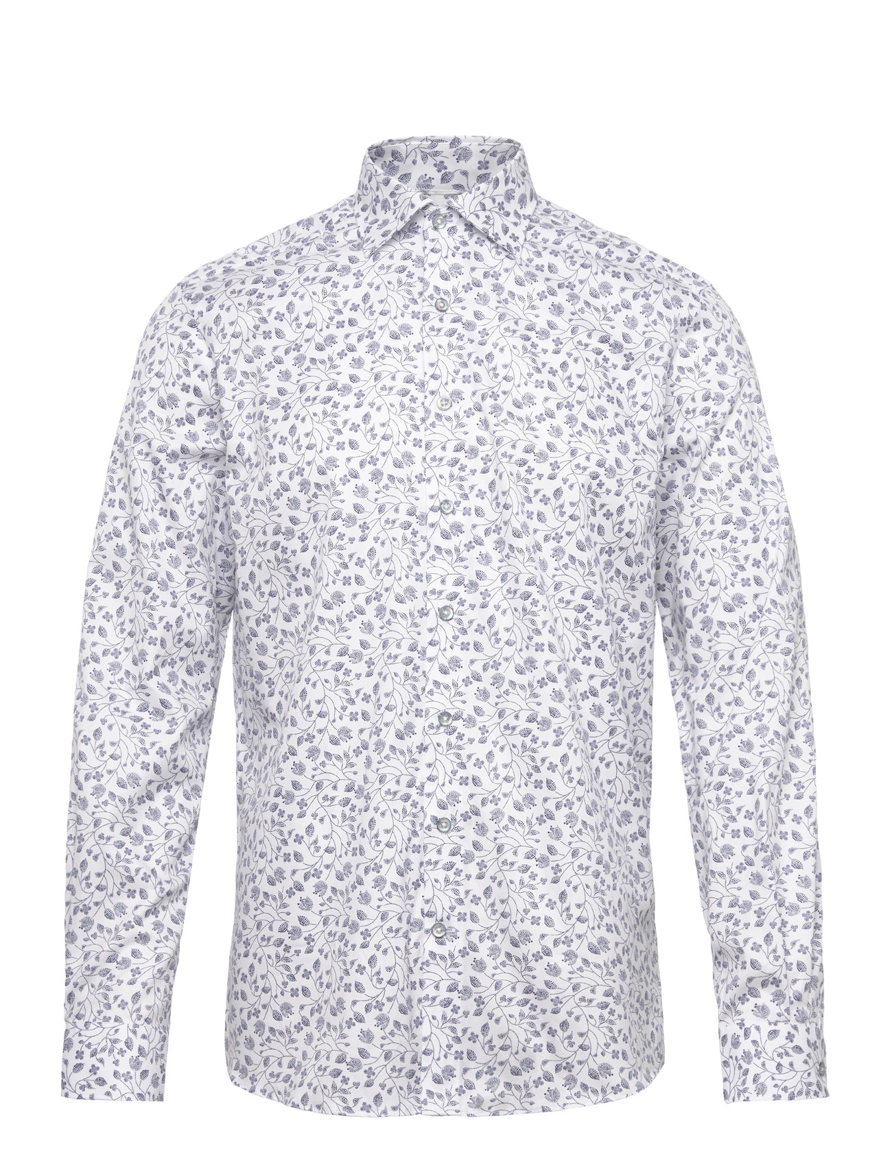 Lindbergh Black 1927: Aop Shirt Wf L/S, L, White, Shirts > Pattern Shirts, Herre
