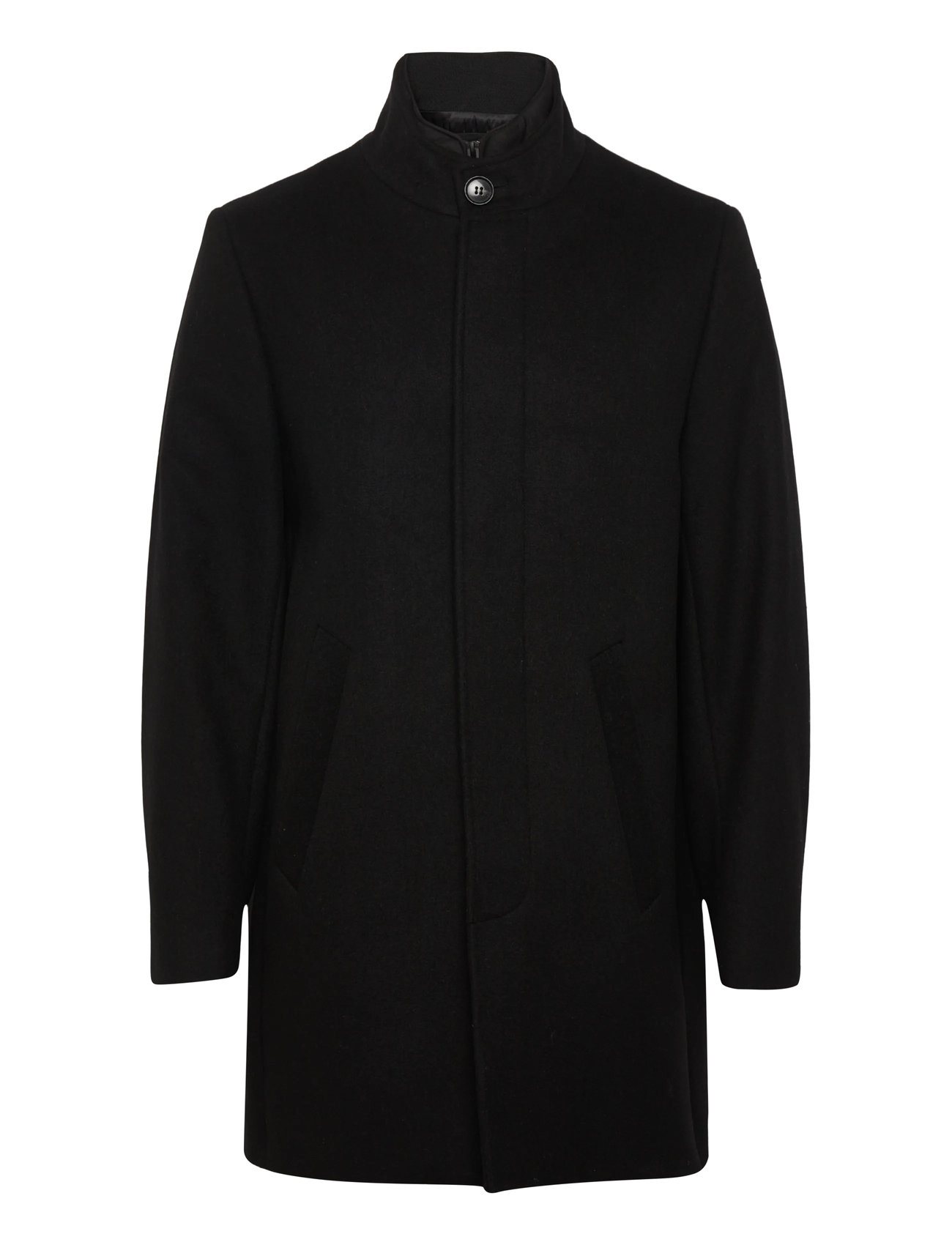 LINDBERGH Schwarz Detachable Collar Wolle Mantel Schwarz - XXL - Herren