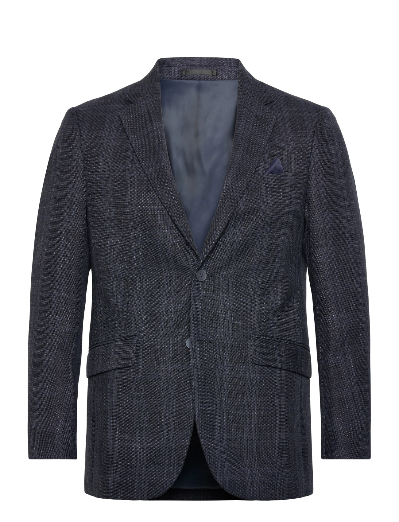 Lindbergh Black Dobby Check Blazer, 54, Navy, Blazere > Enkeltradede Blazere, Herre