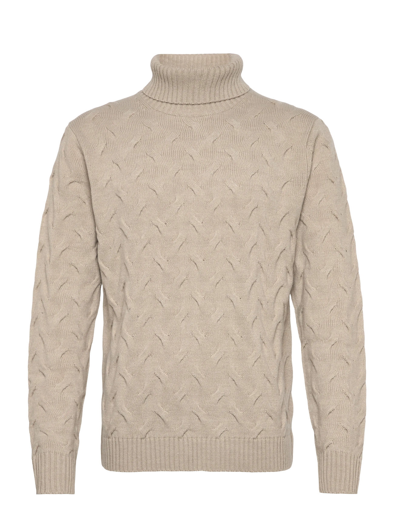 LINDBERGH Schwarz 1927 Merino Blend Texture Roll Neck Beige - M - Herren