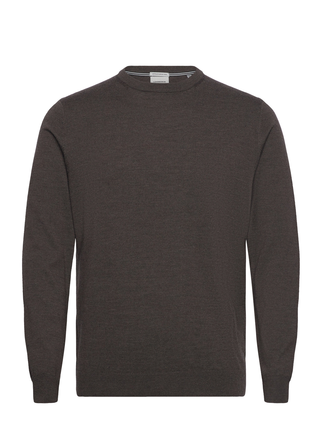 Lindbergh Black 100 % Merino Crew Neck Knit Brun