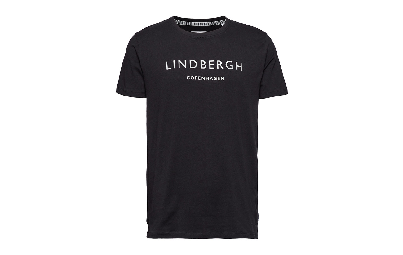 Black Printed Crew neck Lindbergh Mens Tee 8qwgx7Ua