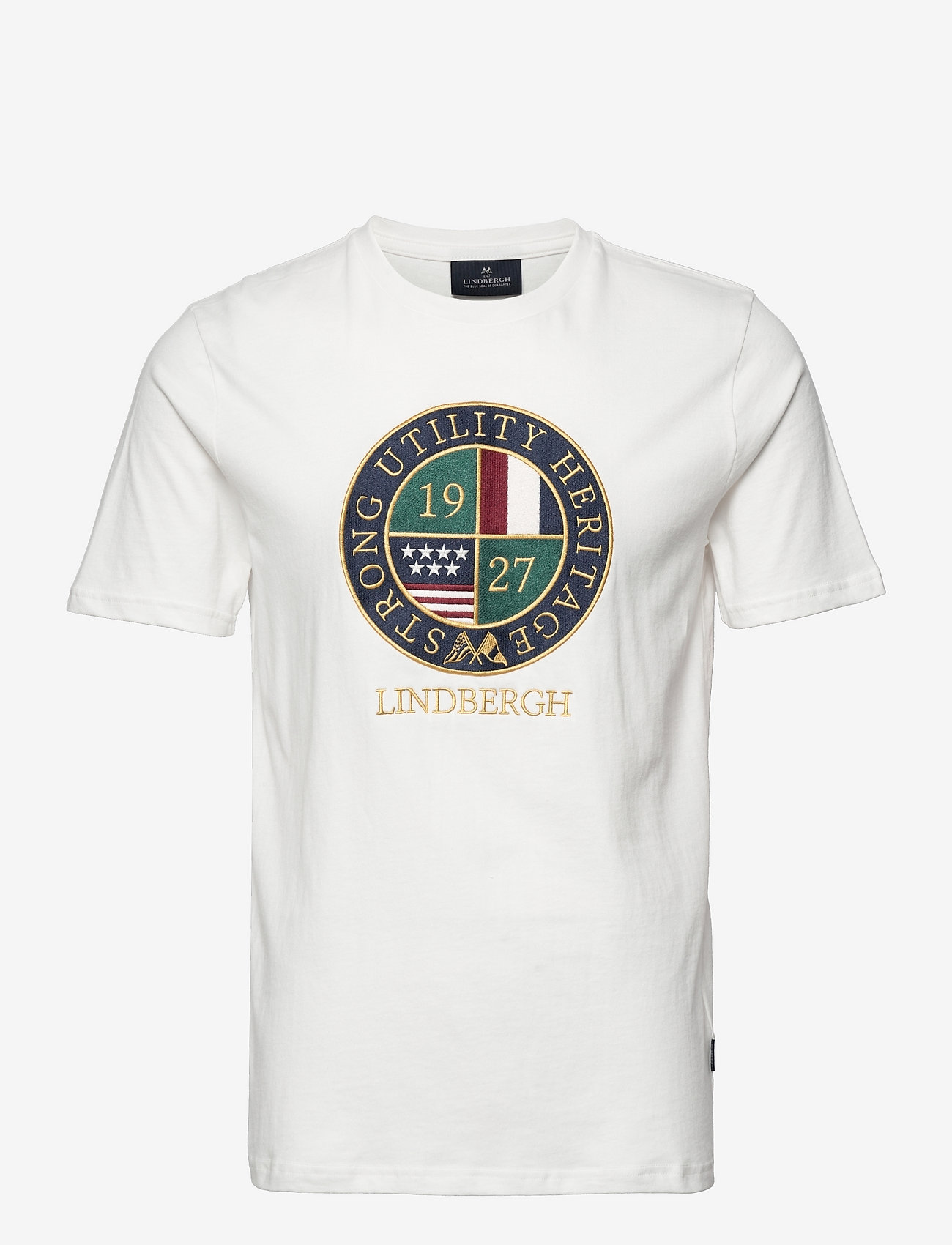 Lindbergh - Logo embroidery tee S/S - korte mouwen - off white - 0