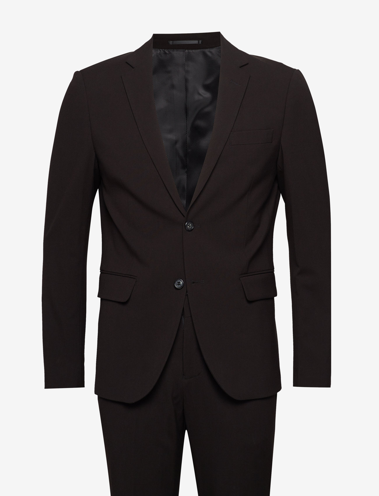 single button black suit