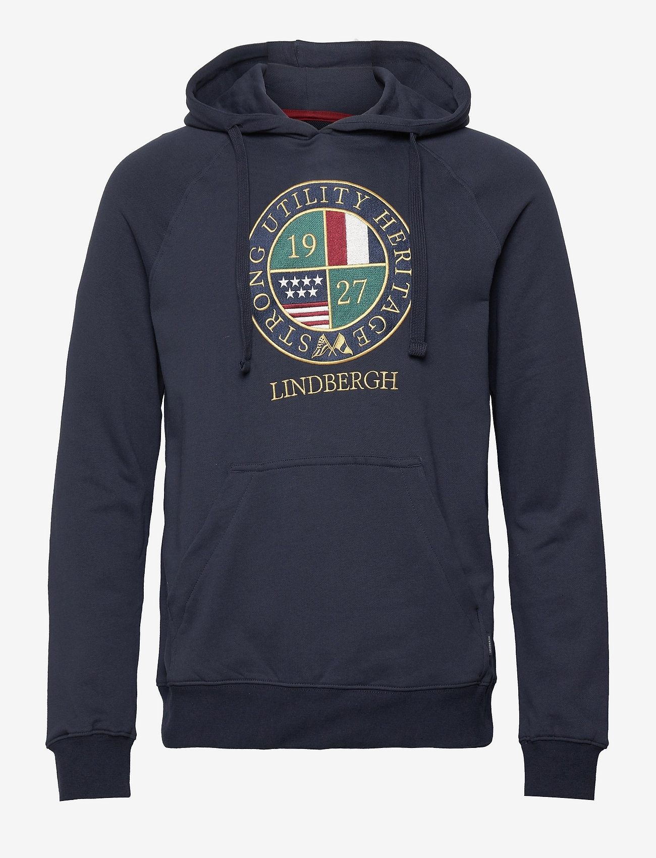Lindbergh - Embroidery hoodie sweat - hoodies - navy - 0