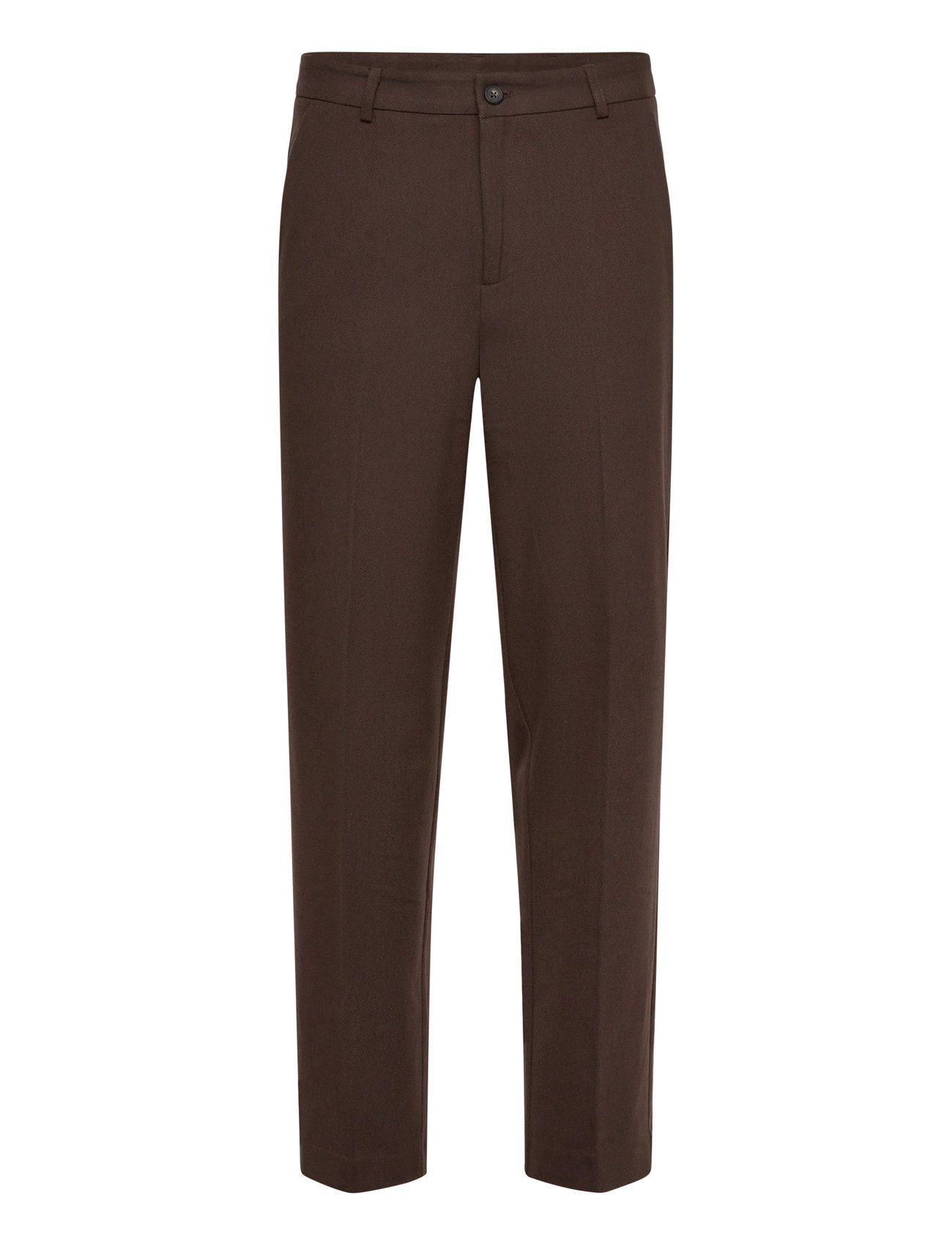 Lindbergh Superflex Brushed Melange Pants, S, Brown, Bukser > Afslappet, Herre