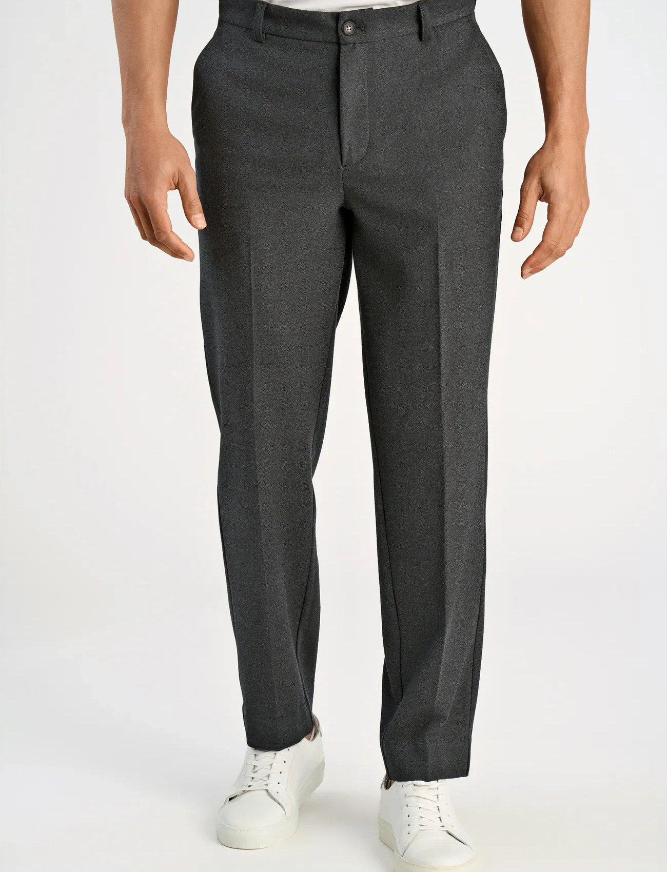 Lindbergh Superflex Brushed Melange Pants, L, Grey, Bukser > Afslappet, Herre