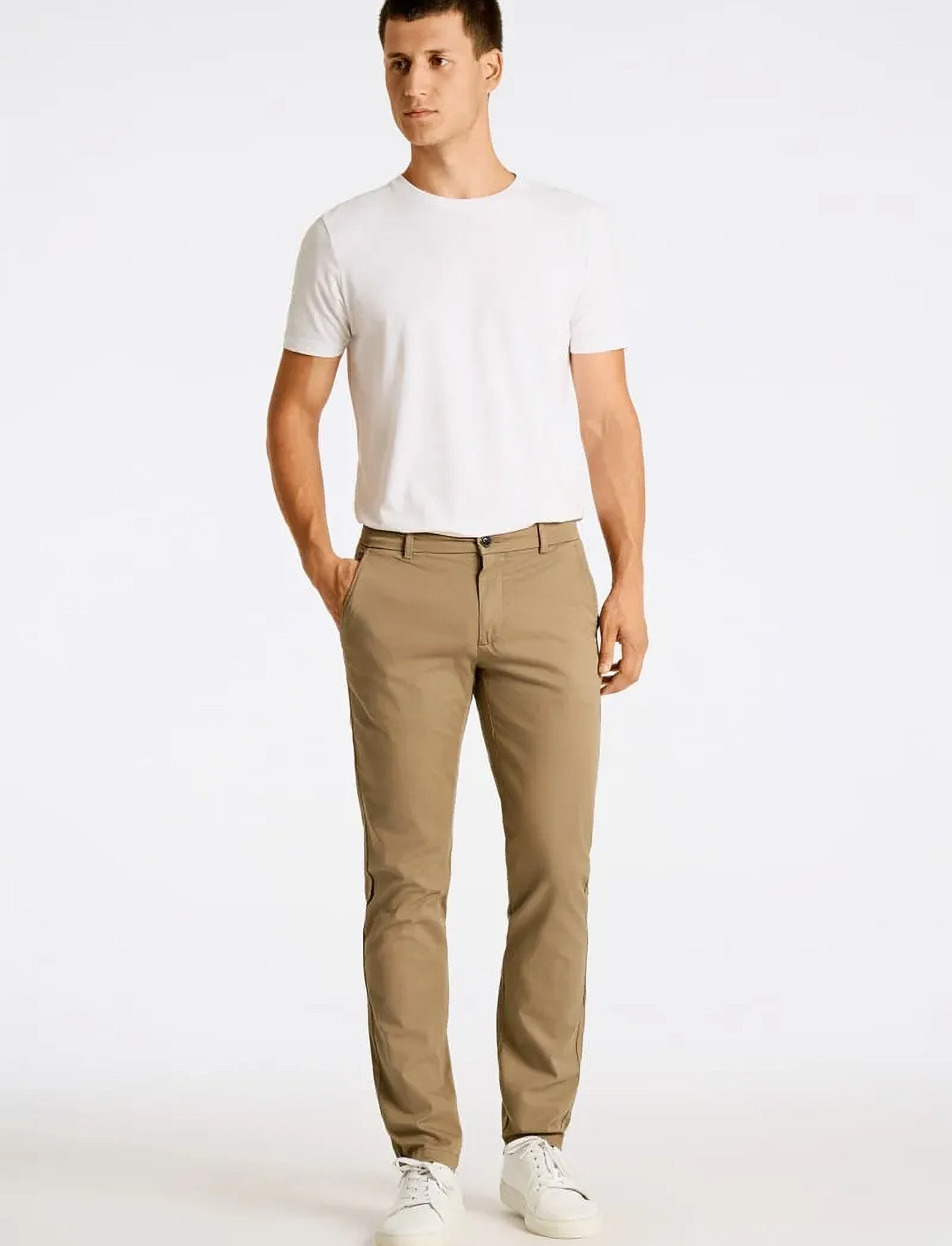 Lindbergh Superflex Chino Pants, 33 x 32, Beige, Bukser > Chinos, Herre
