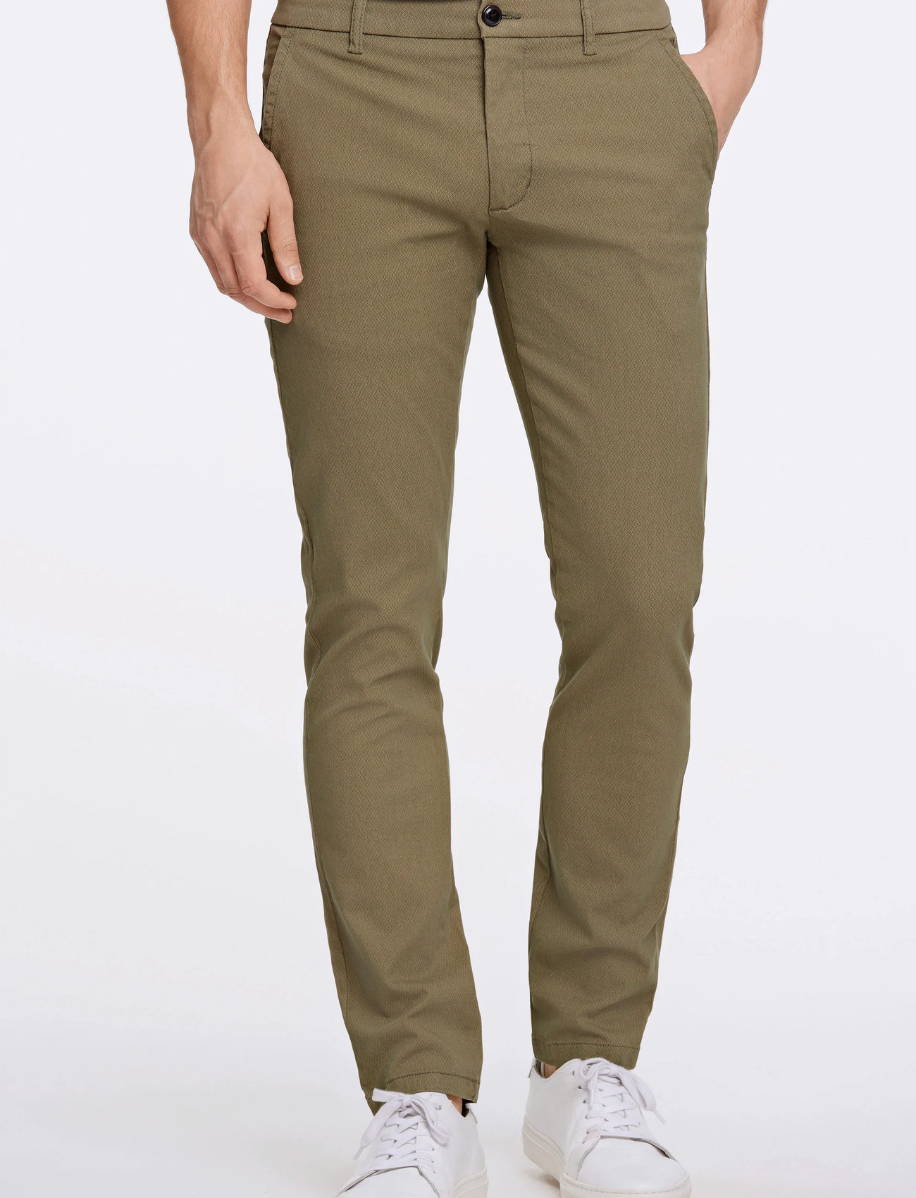 Lindbergh Aop Superflex Chino Pants, 38 x 34, Khaki green, Trousers - Chinos, Herre