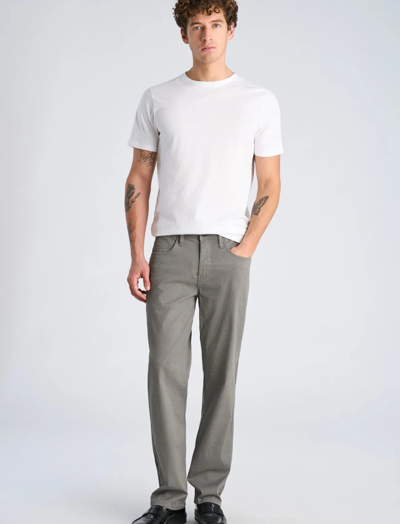 Lindbergh Aop 5-Pocket Pants, 32 x 32, Grey, Bukser > Afslappet, Herre
