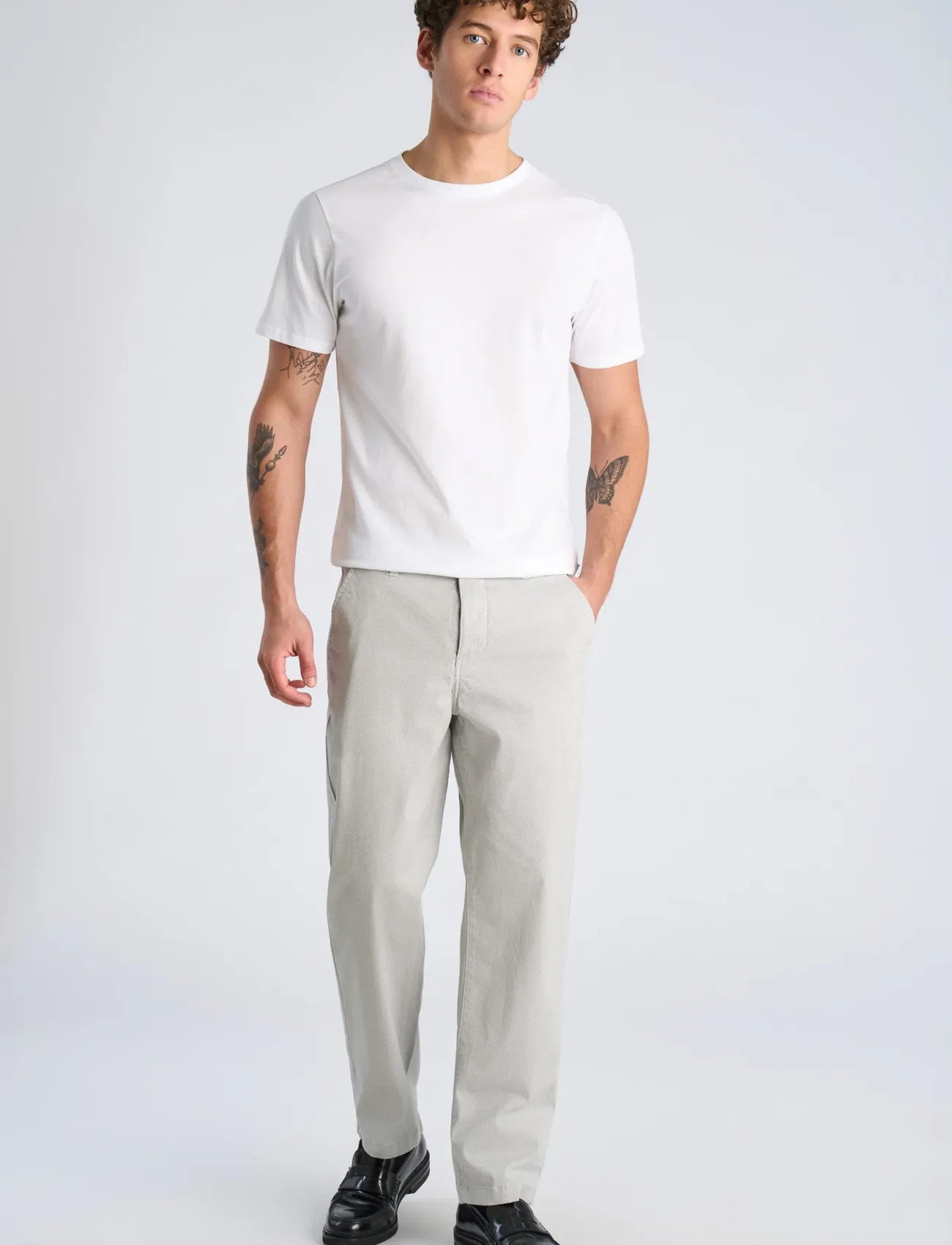 Lindbergh Aop Superflex Chino Pants, 32 x 32, Grey, Bukser > Afslappet, Herre