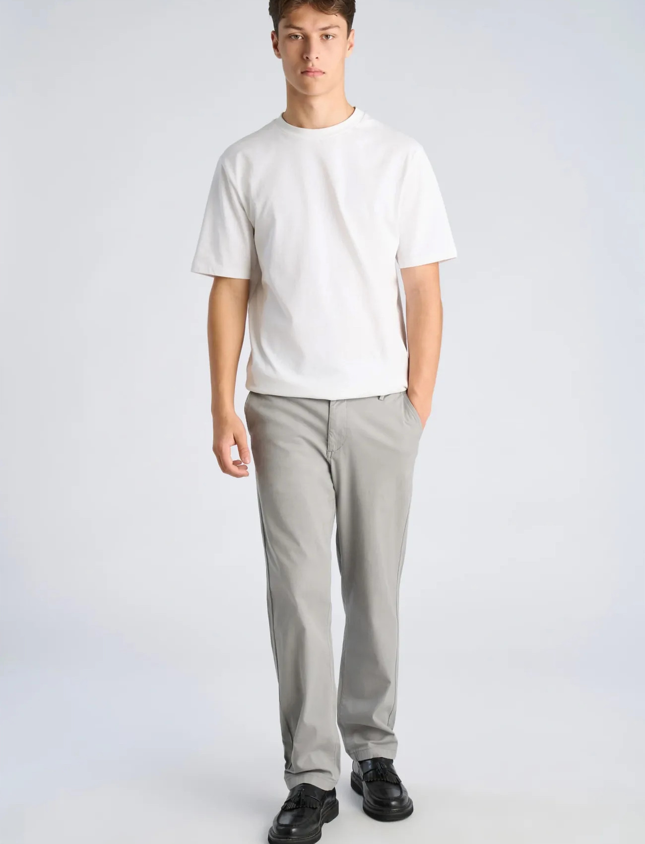 Lindbergh Superflex Chino Pants, XL, Grey, Bukser > Chinos, Herre