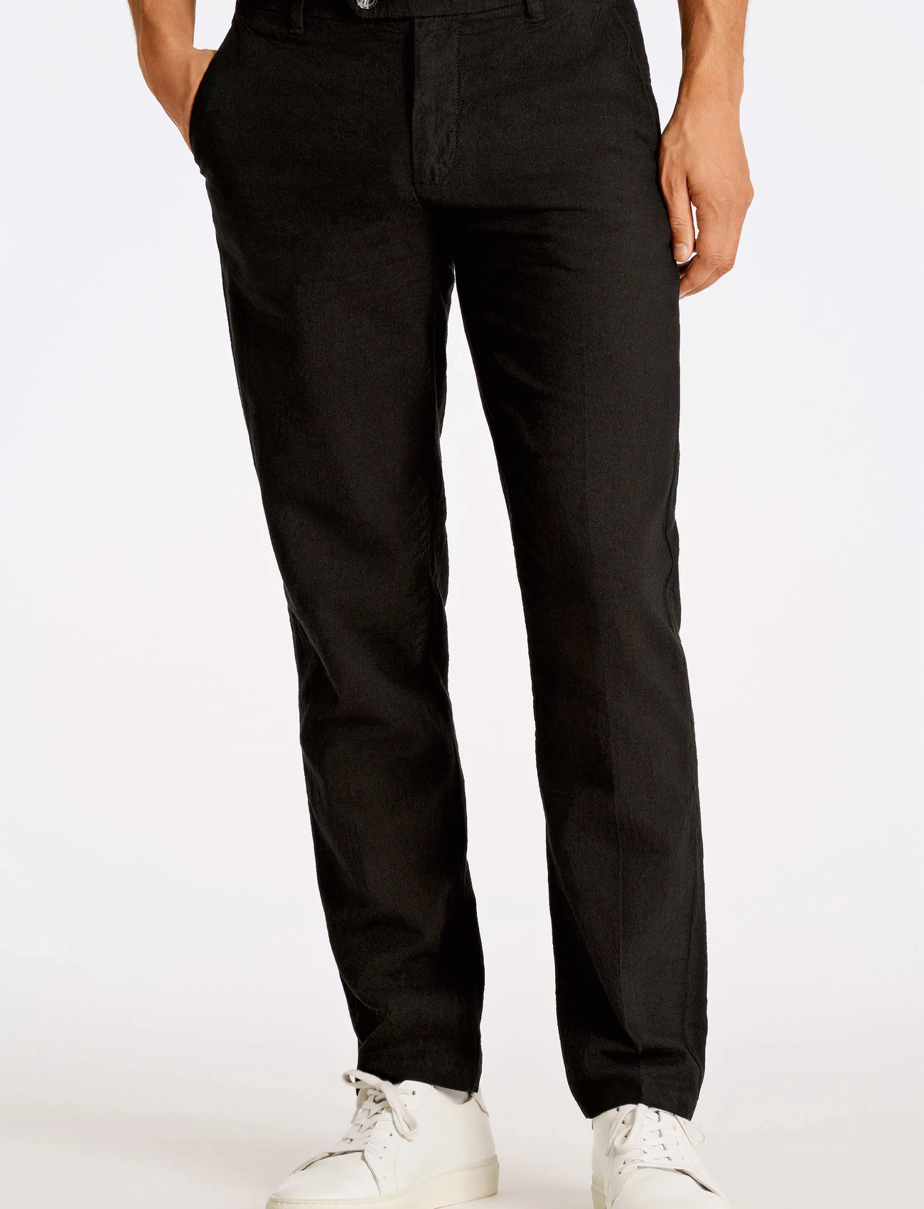Lindbergh Linen Club Pants, L, Black, Bukser > Formelle Bukser, Herre