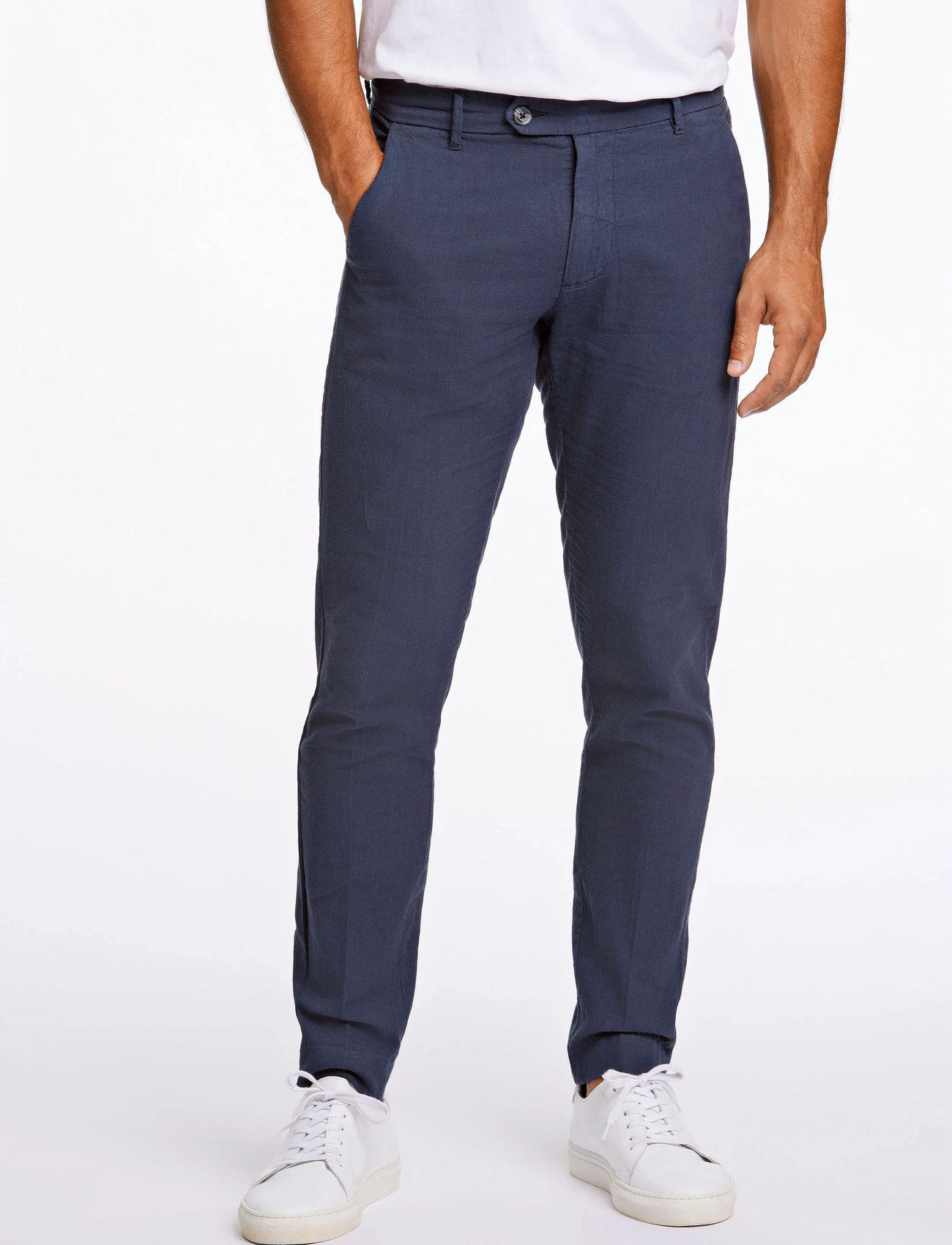 Lindbergh Linen Club Pants, L, Navy, Bukser > Formelle Bukser, Herre