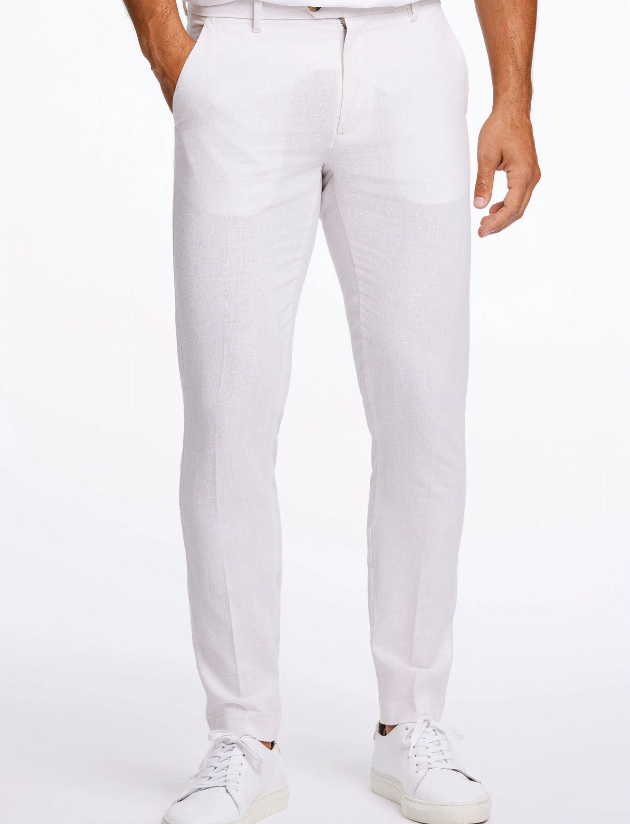 Lindbergh Linen Club Pants, XL, White, Bukser > Formelle Bukser, Herre