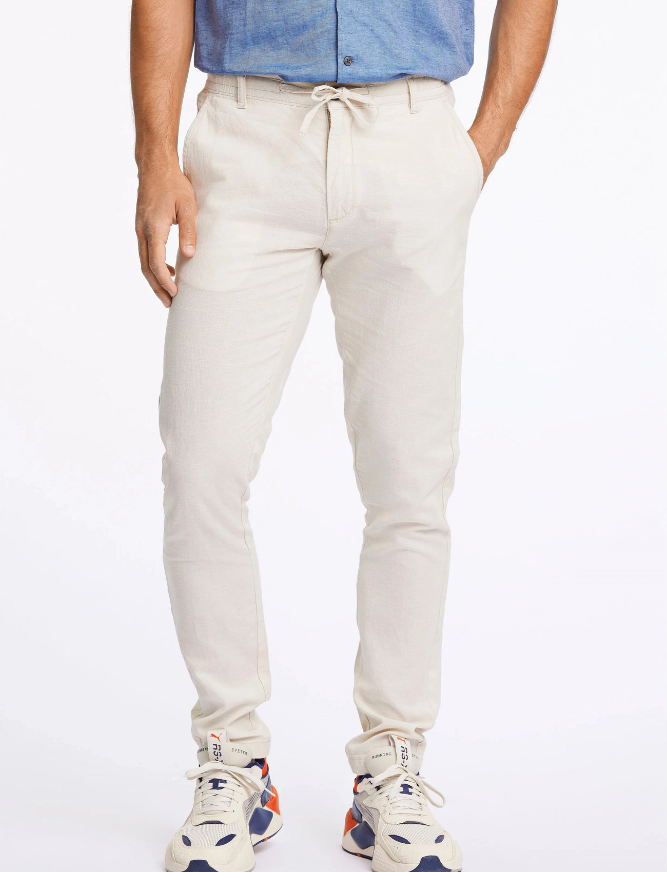 Lindbergh Linen Pants, M, Beige, Bukser > Afslappet, Herre