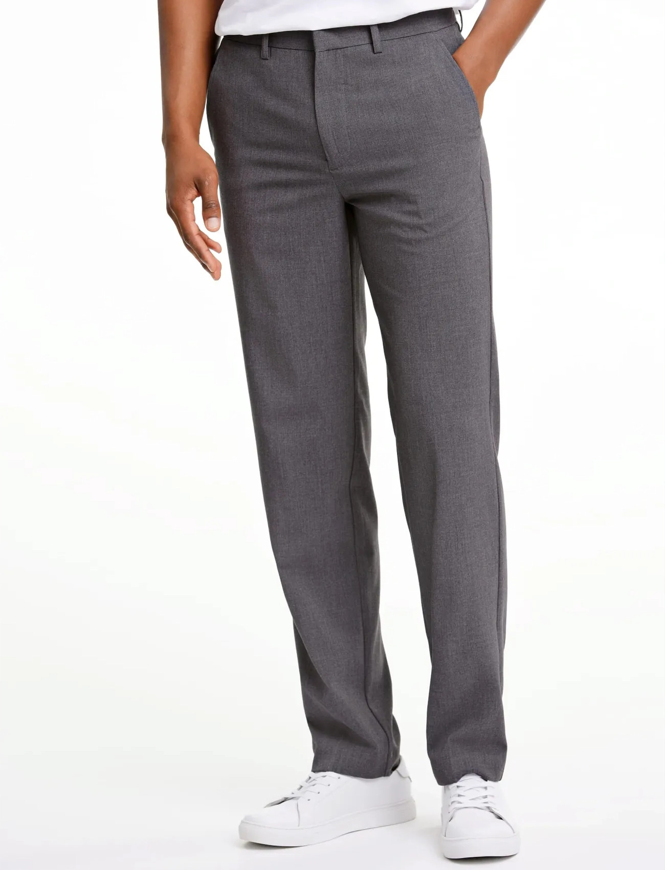 Lindbergh Relaxed Fit Formal Pants, L, Grey, Bukser > Formelle Bukser, Herre