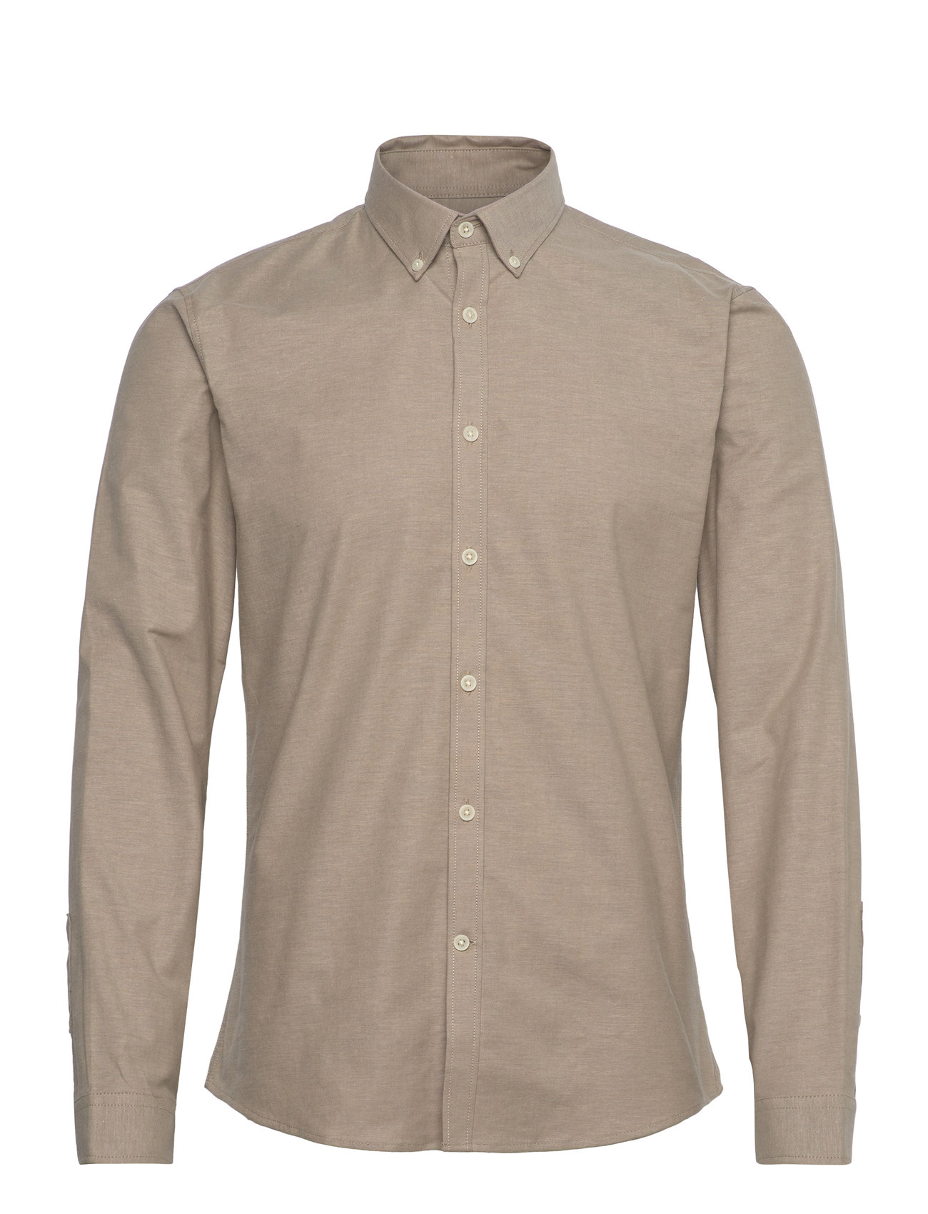 LINDBERGH Yarn Dyed Oxford Superflex Shirt Beige - XXL - Herren