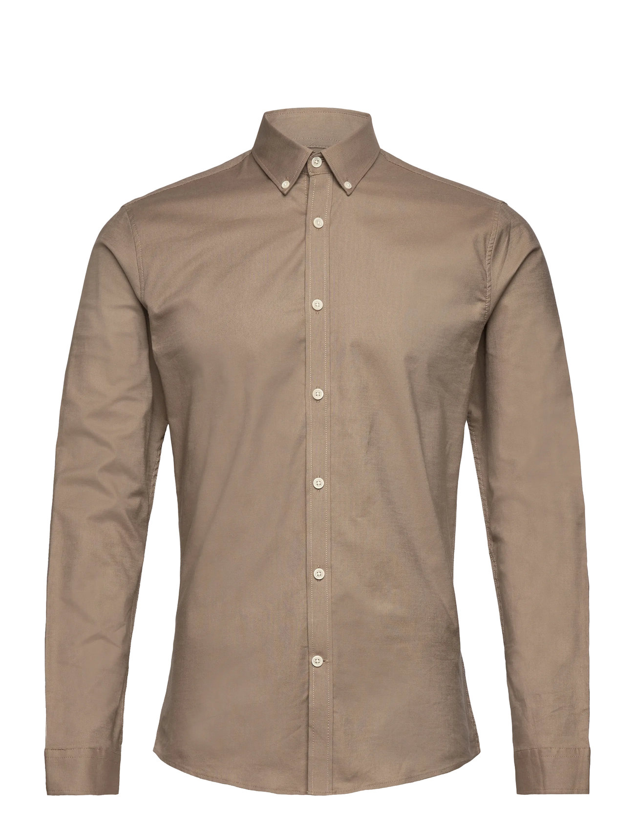 Lindbergh Yarn Dyed Oxford Superflex Shirt, XXL, Beige, Skjorter > Afslappet, Herre