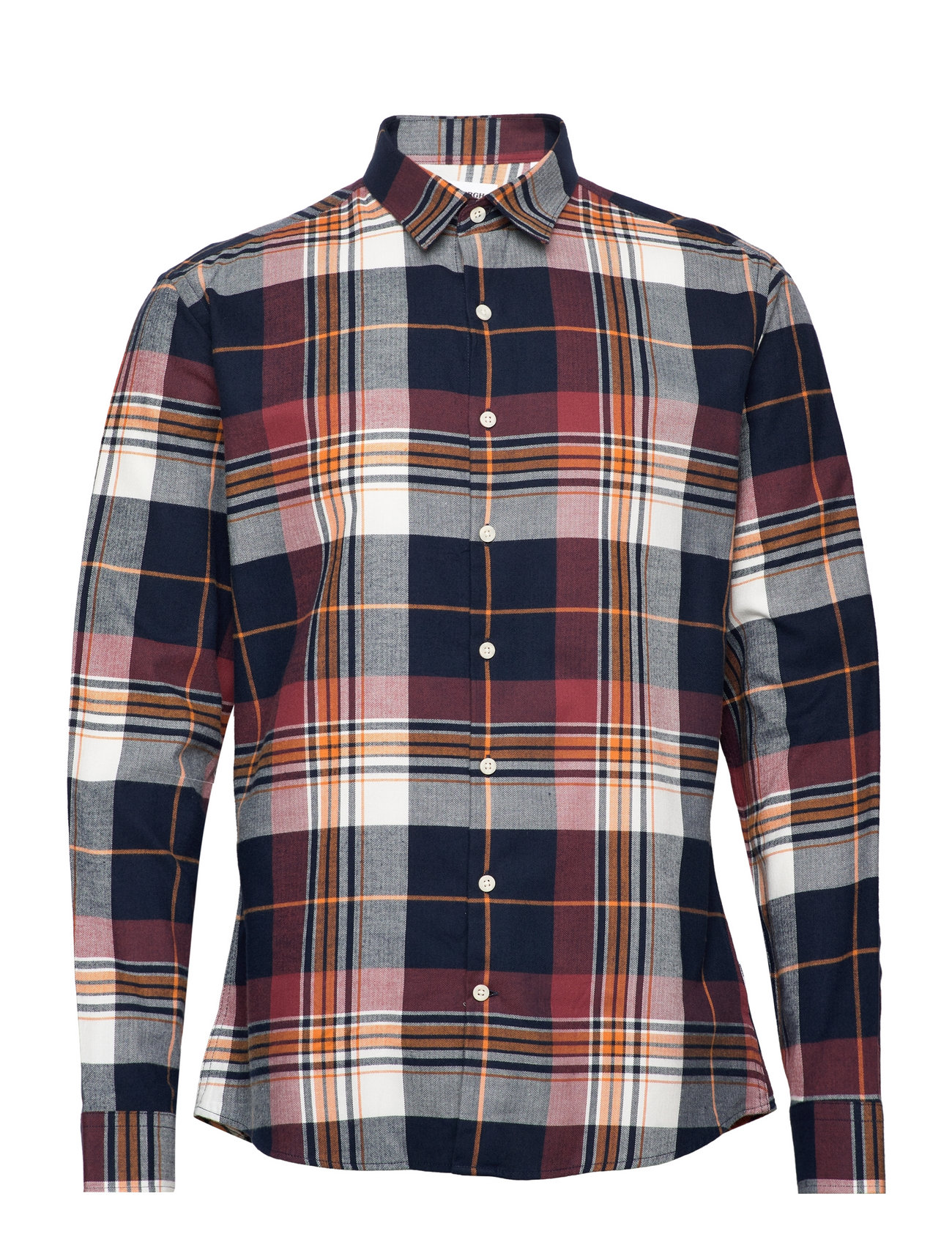 Checked Herringb Shirt L/S Navy Lindbergh 129702