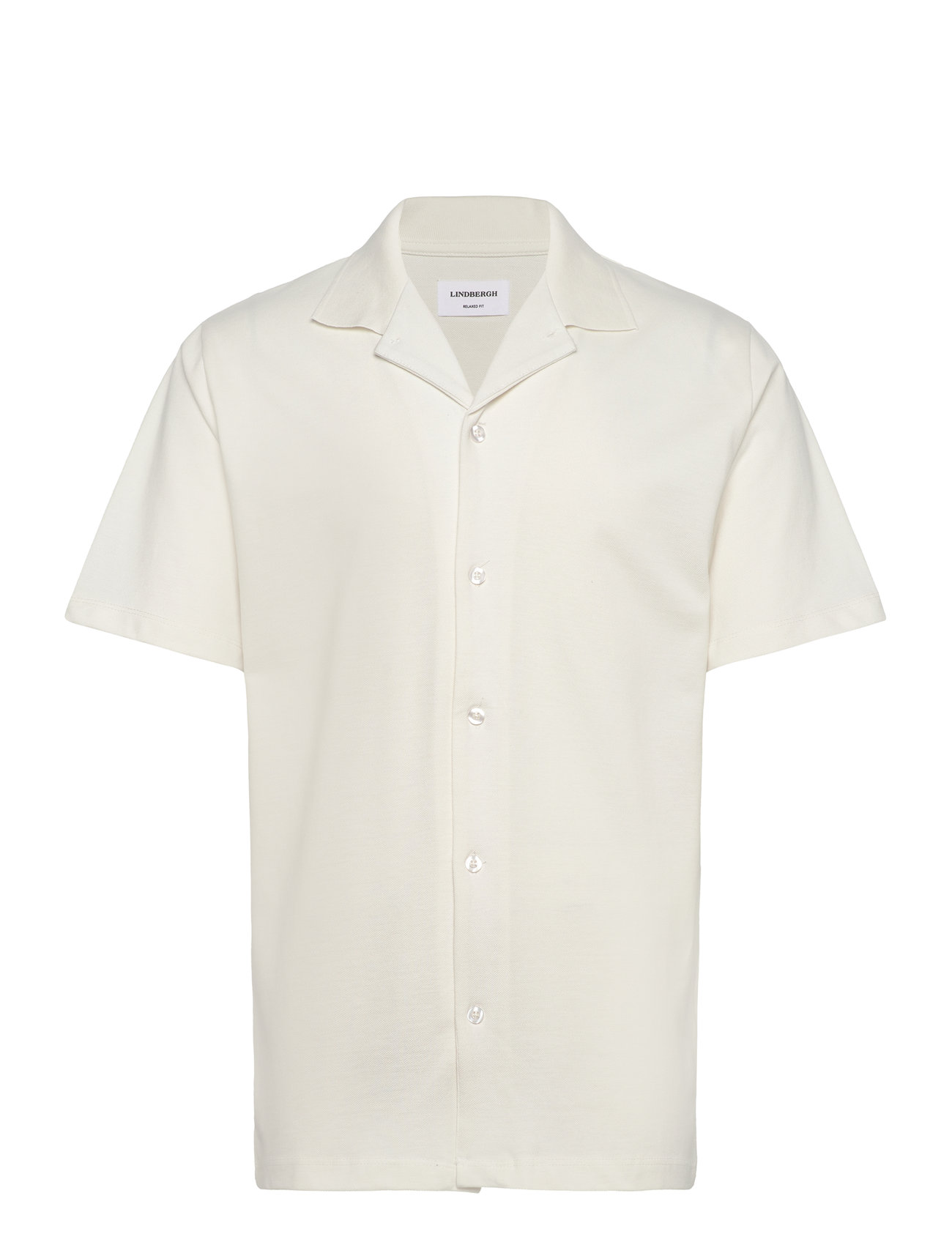 LINDBERGH Pique Cabana Shirt S/S Cream - XXL - Herren