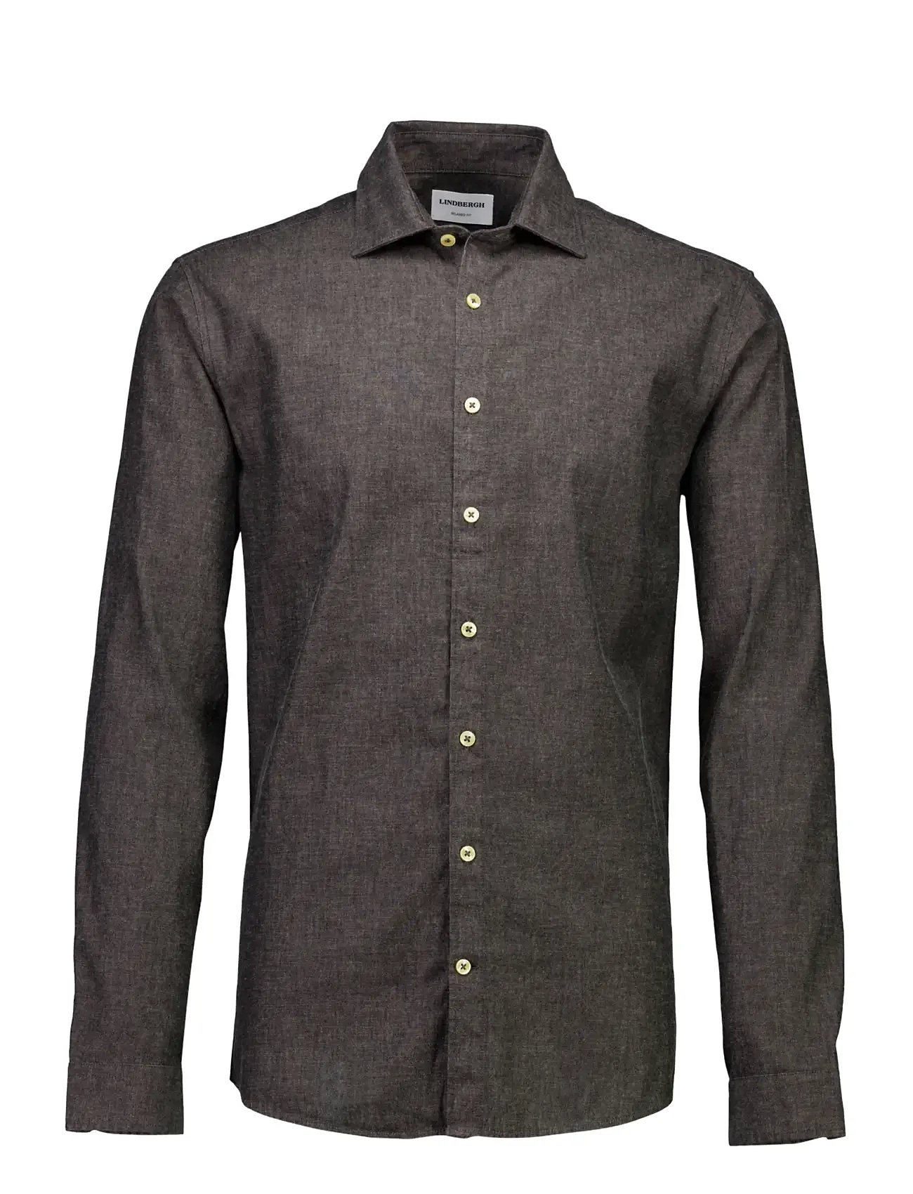 Lindbergh Soft Indigo Stretch Shirt L/S, L, Grey, Skjorter > Denim-Skjorter, Herre