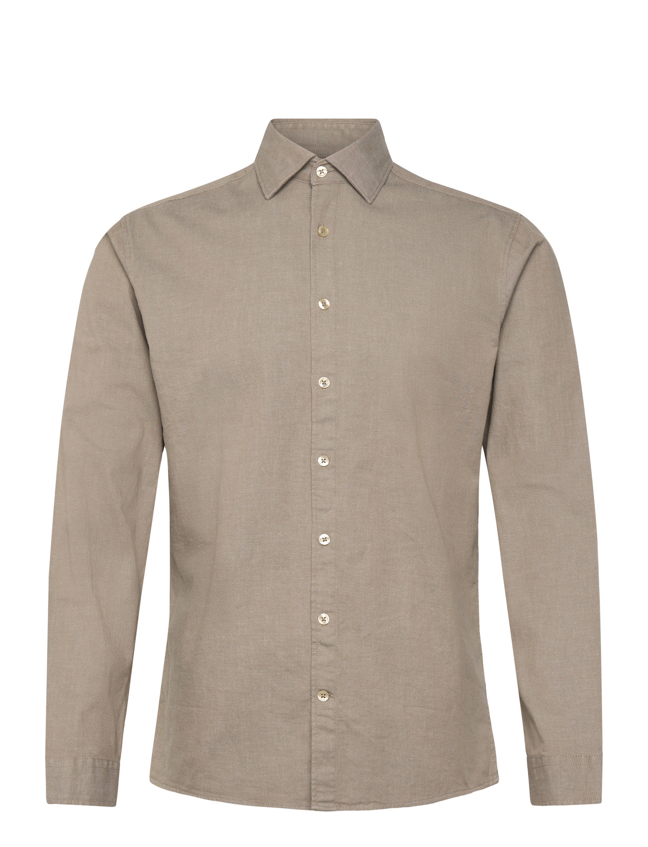 LINDBERGH Soft Indigo Stretch Shirt L/S Beige - L - Herren