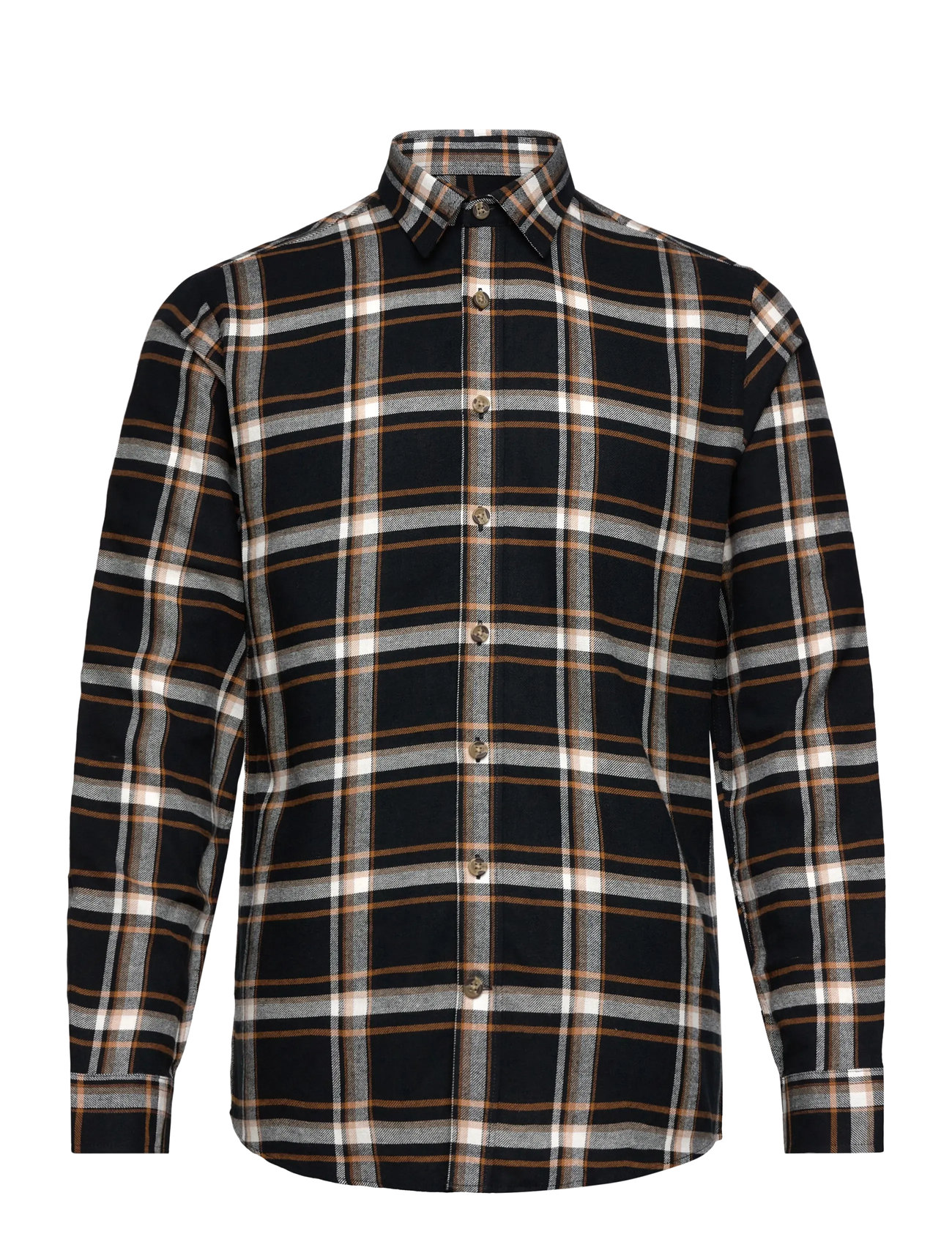 LINDBERGH Checked Twill Shirt L/S Schwarz - M - Herren