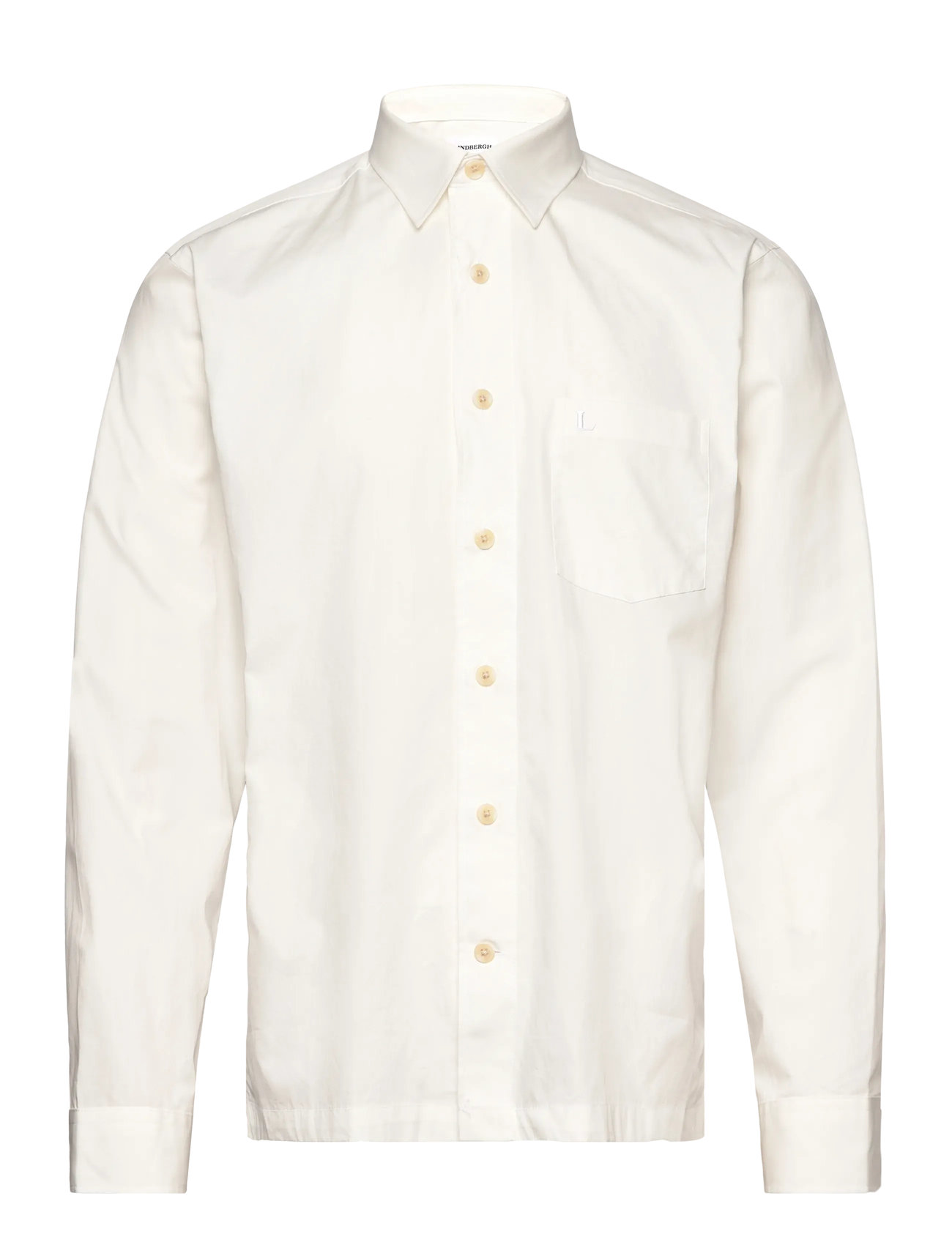 LINDBERGH Solid Straight Hemline Shirt L/S Weiß - M - Herren