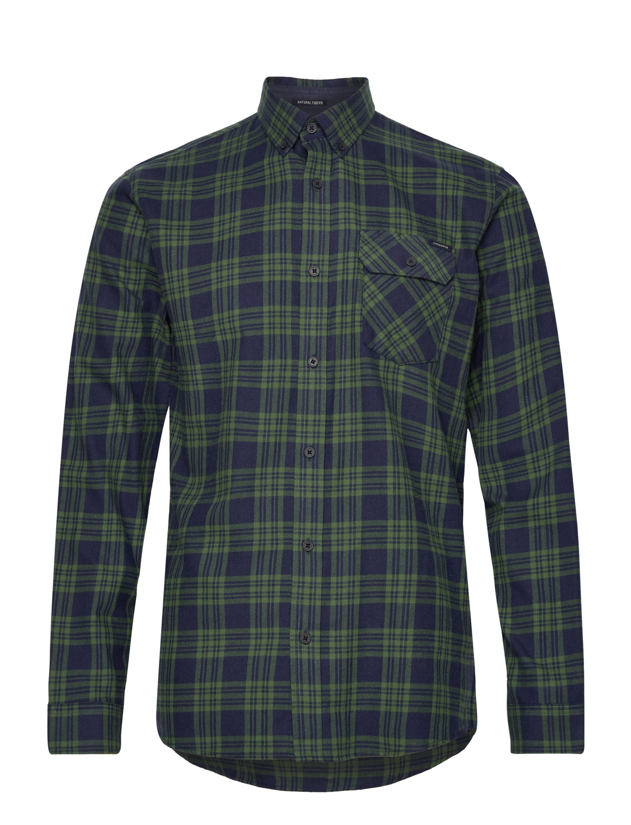 Checked Twill Shirt L/S Navy Lindbergh
