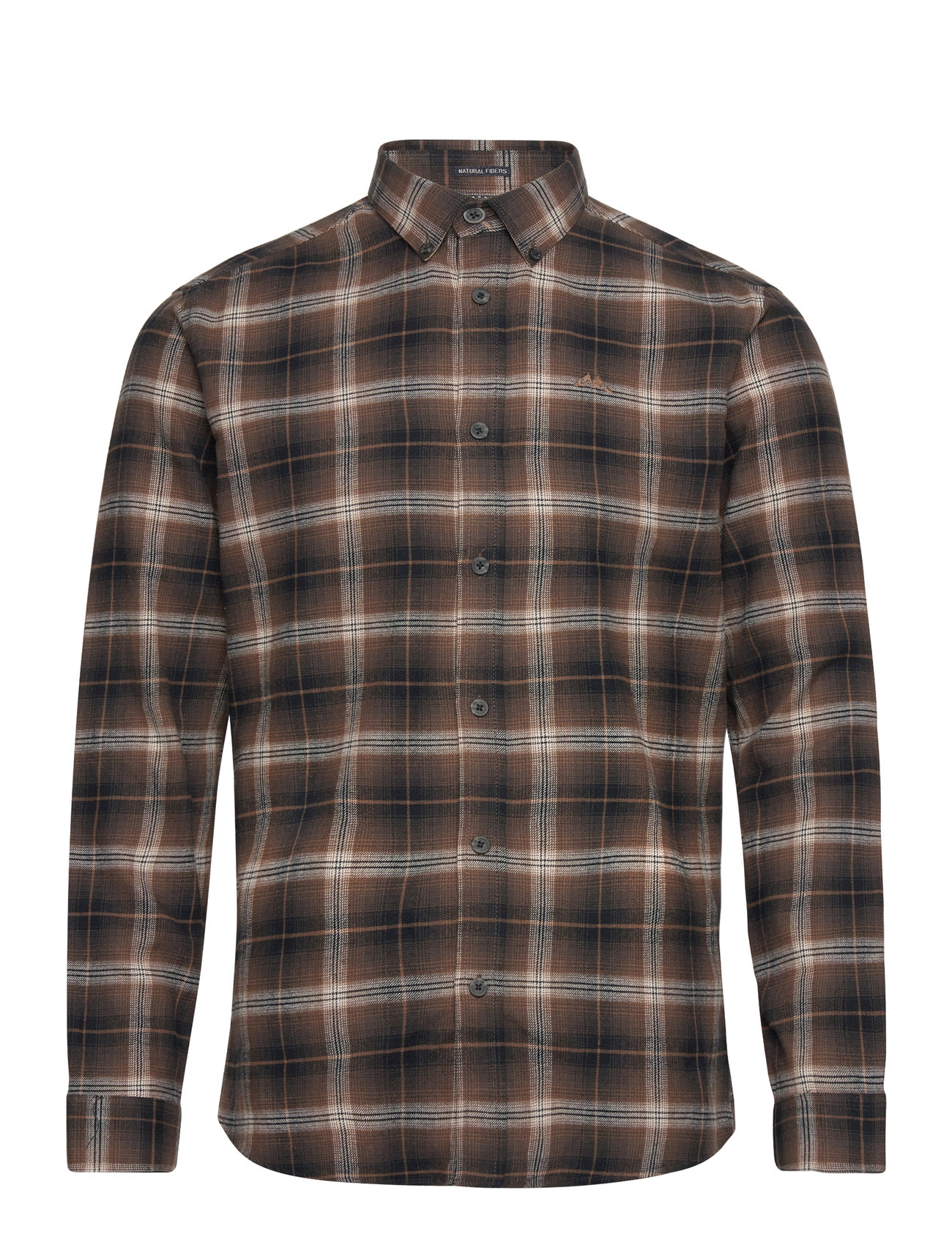 Brushed Checked Shirt L/S Brown Lindbergh