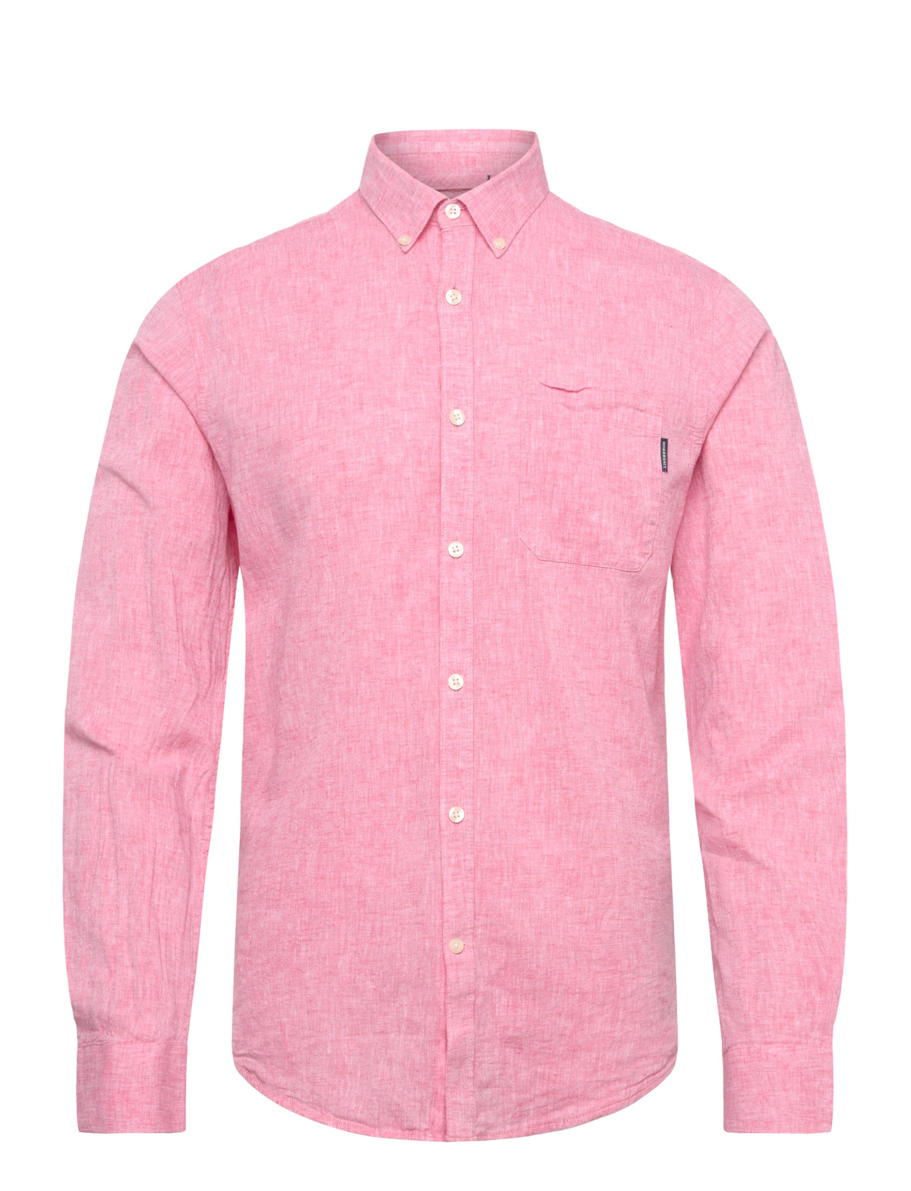 Lindbergh Cotton/Linen Shirt L/S, XL, Pink, Skjorter > Skjorter I Hør, Herre